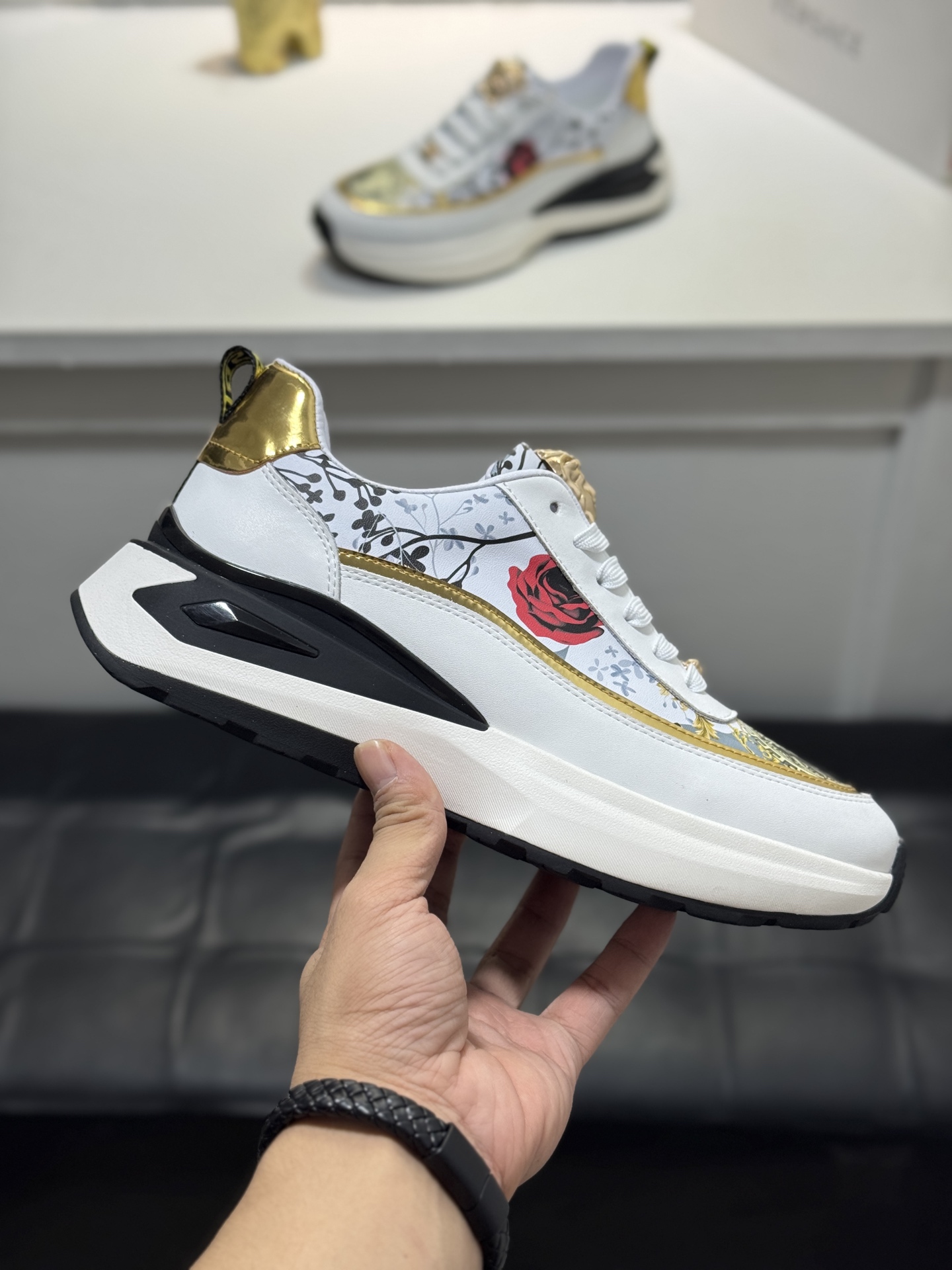Versace Medusa Leather Chunky Sneakers Multicolor