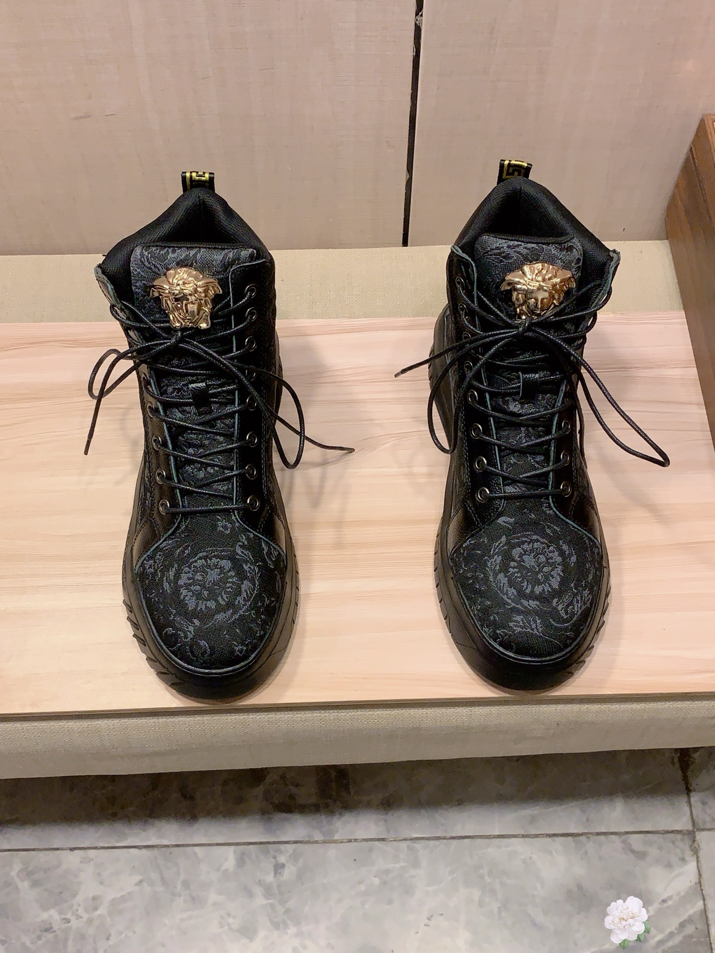 Versace Medusa High-Top Boots Black