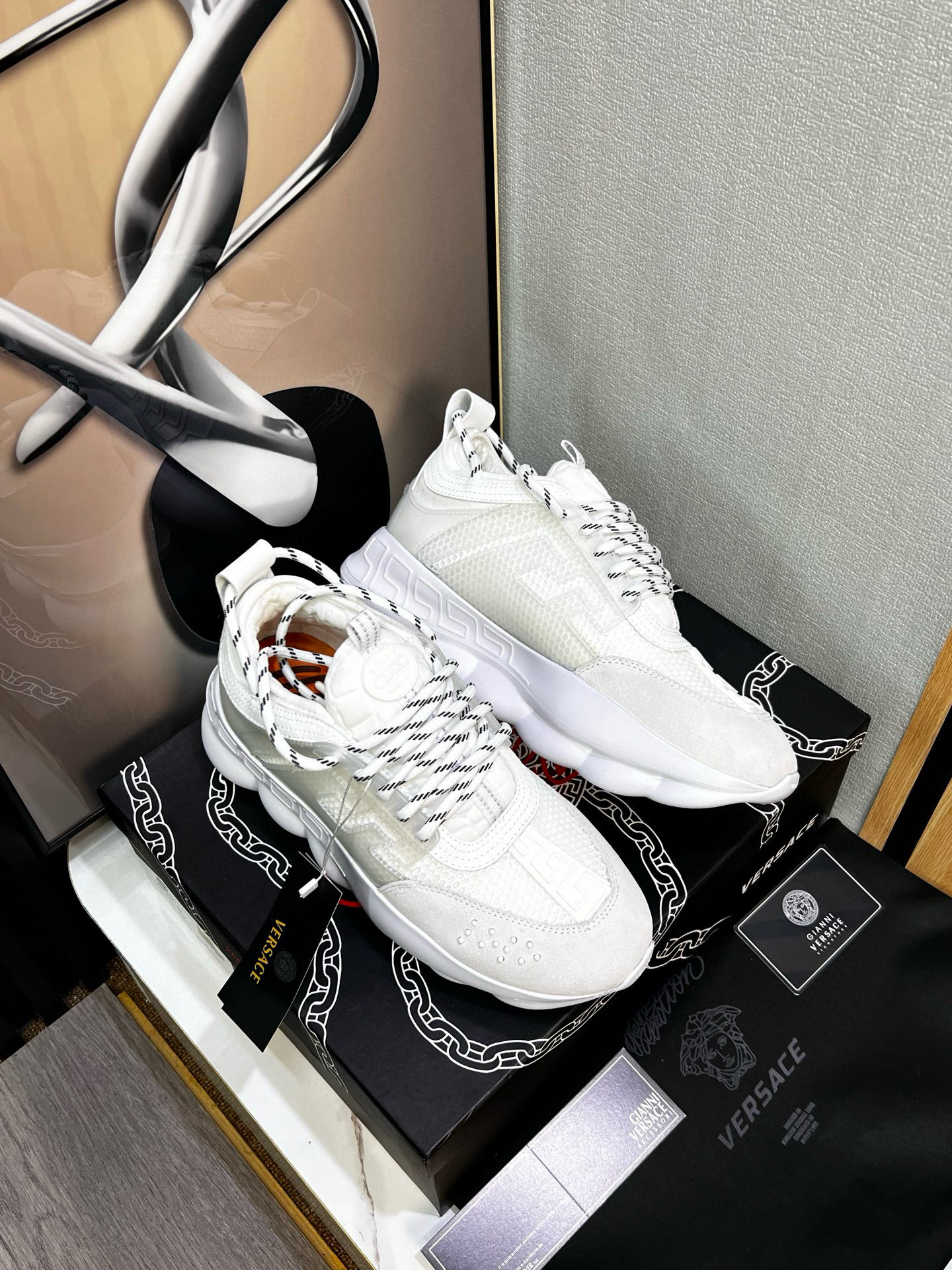 Versace Chunky Mesh Sneakers White