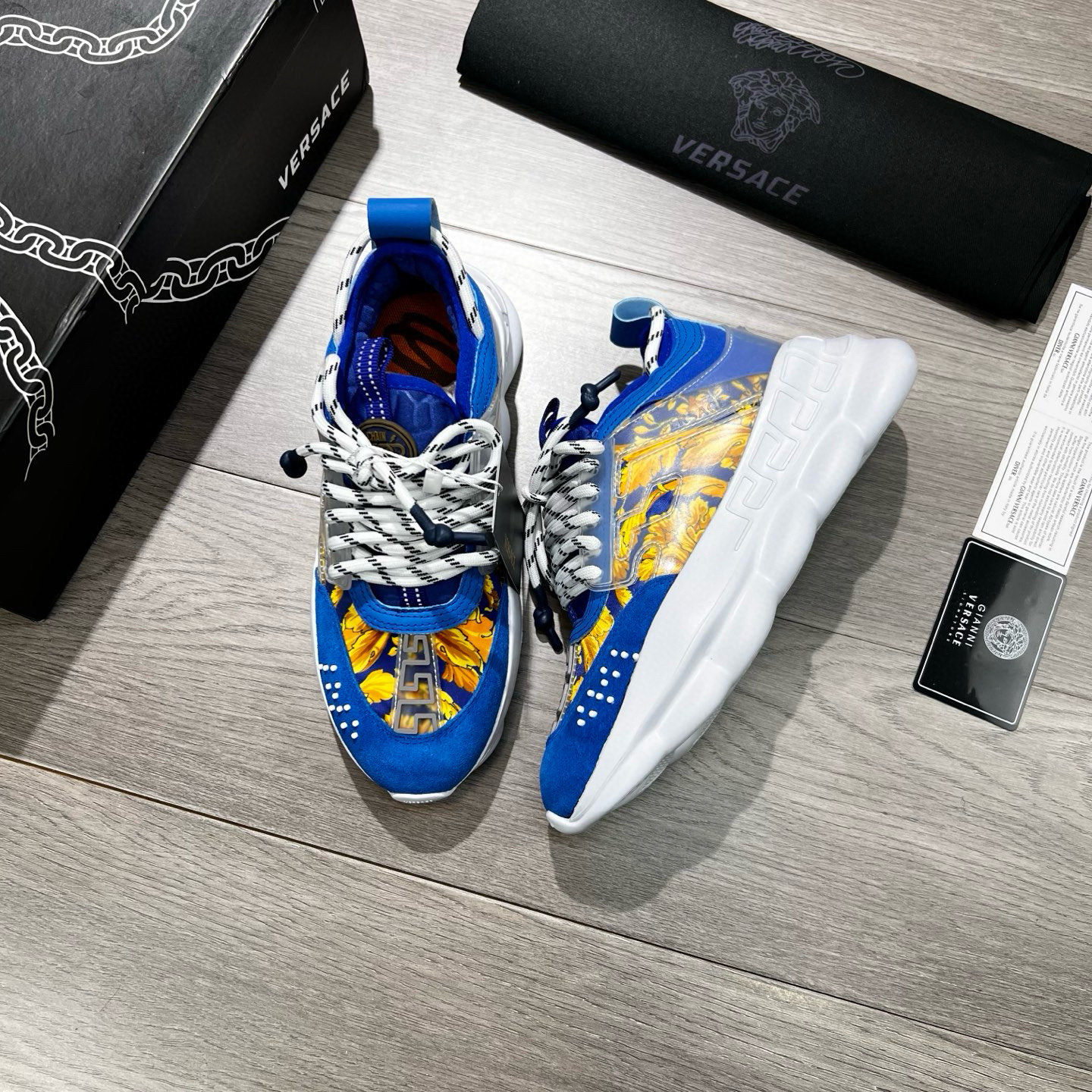 Versace Baroque Chunky Sneakers Blue