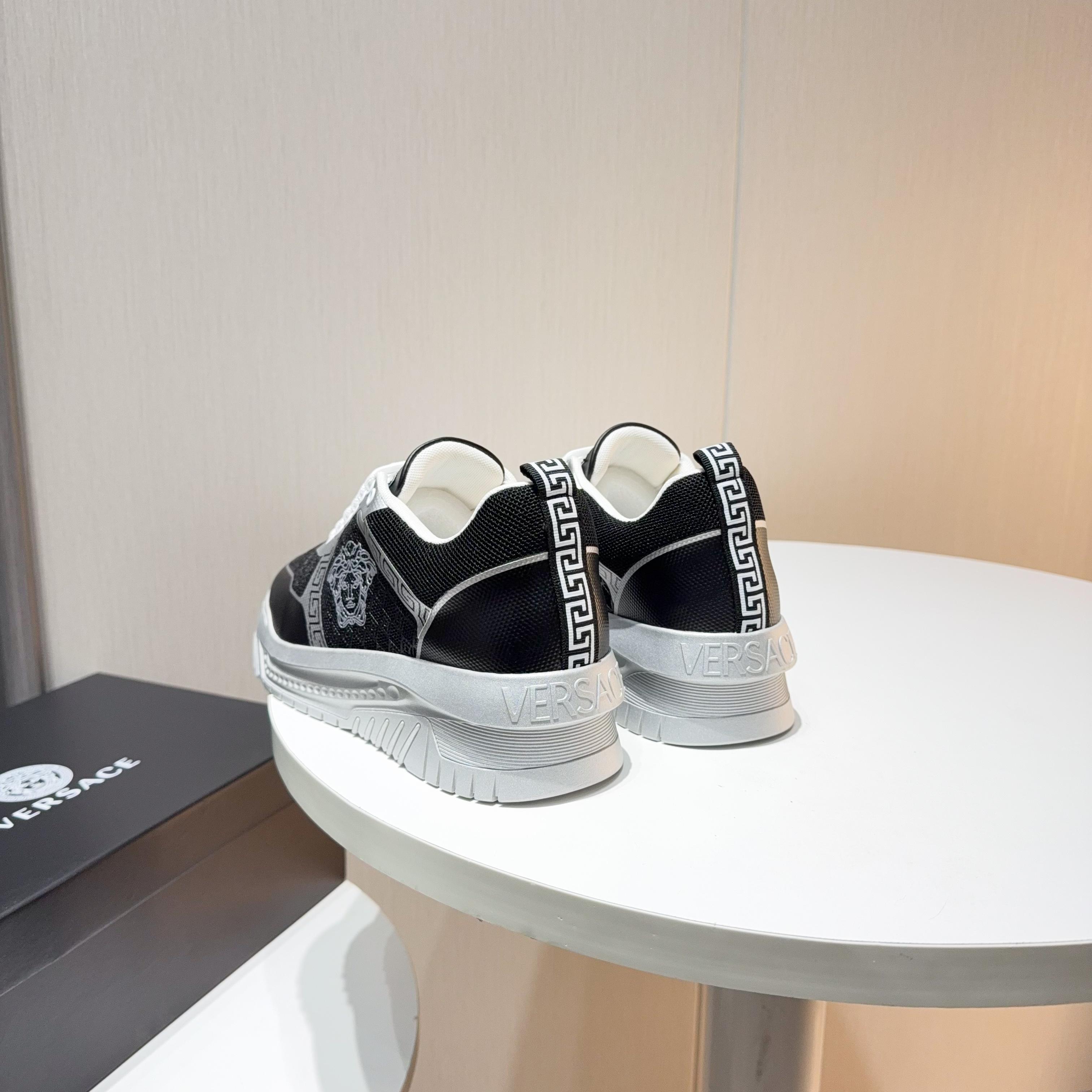 Versace Grace Labyrinth Knit Sneakers Black/Silver