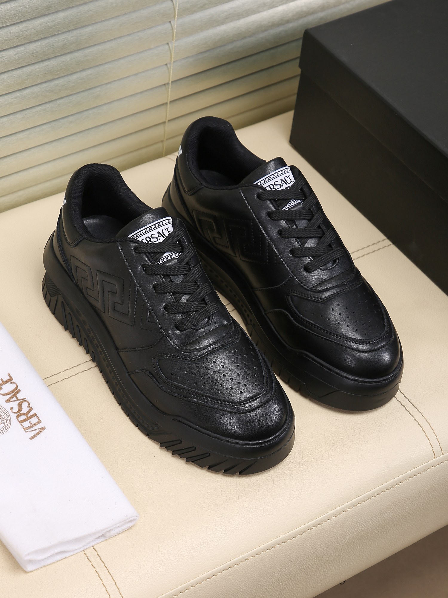 Versace Greca Low-Top Sneaker Black