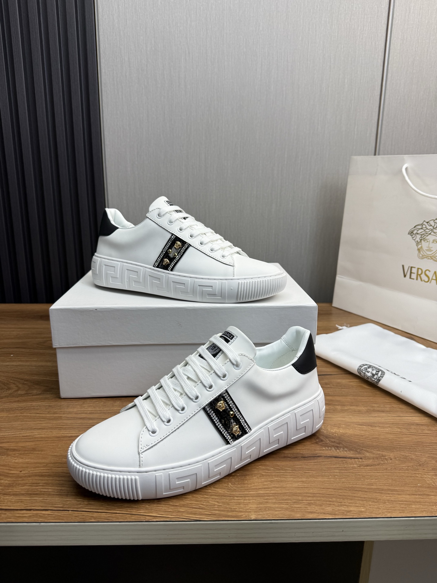 Versace Leather Casual Sneakers White