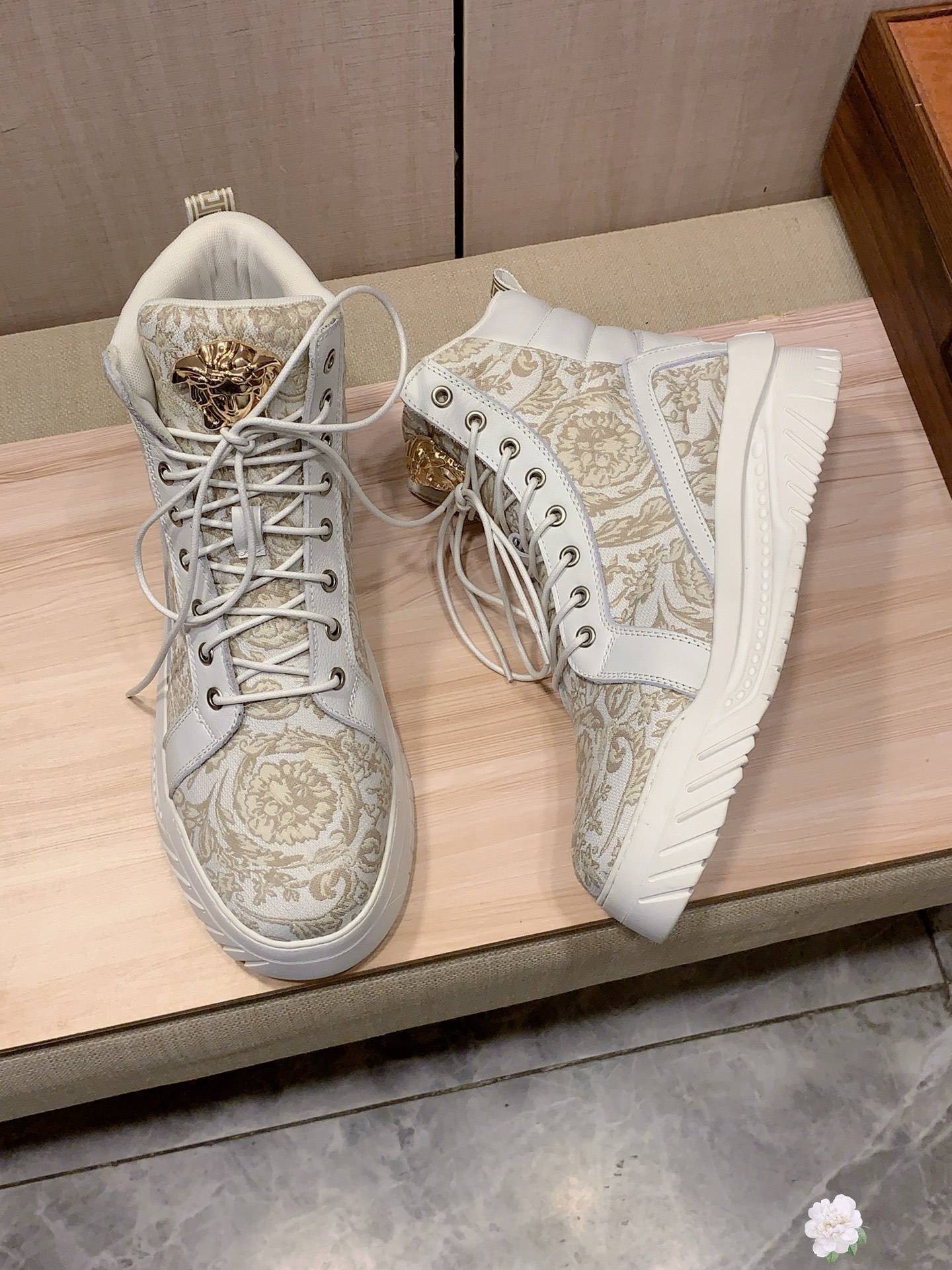 Versace Baroque High-Top Sneakers Multi-Color