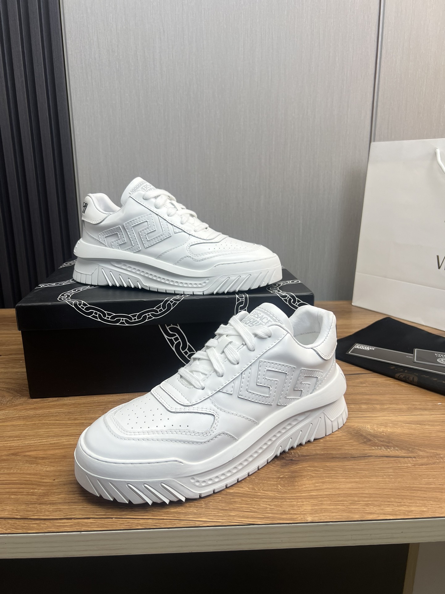 Versace Leather Casual Sneakers White