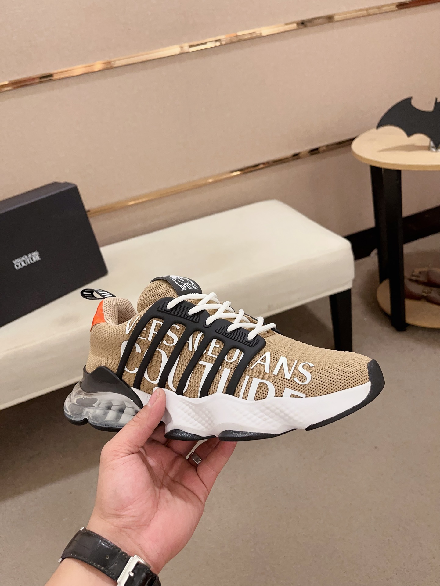 Versace Jeans Couture Knit Sneakers Khaki
