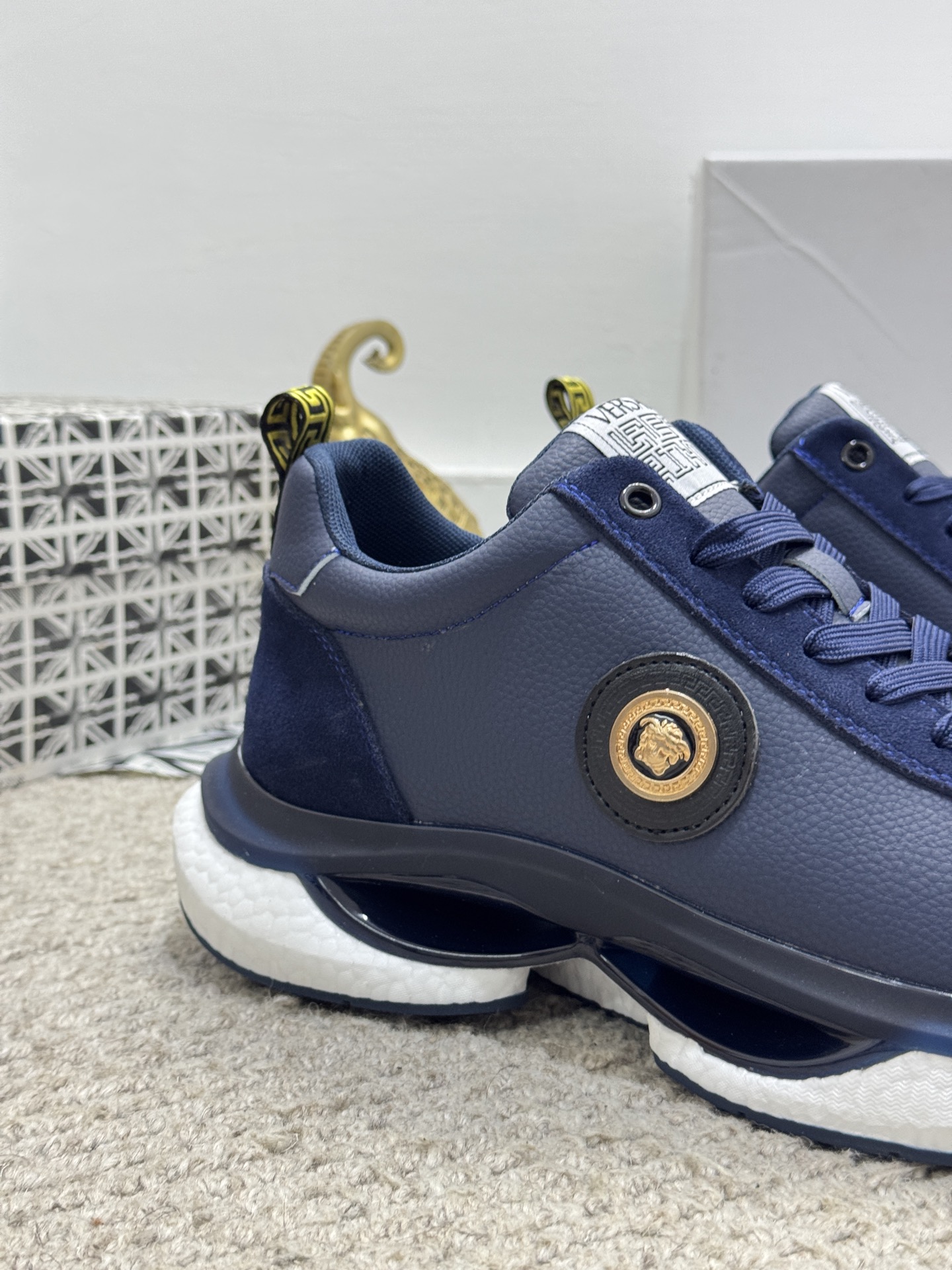 Versace Low-Top Runner Sneakers Navy