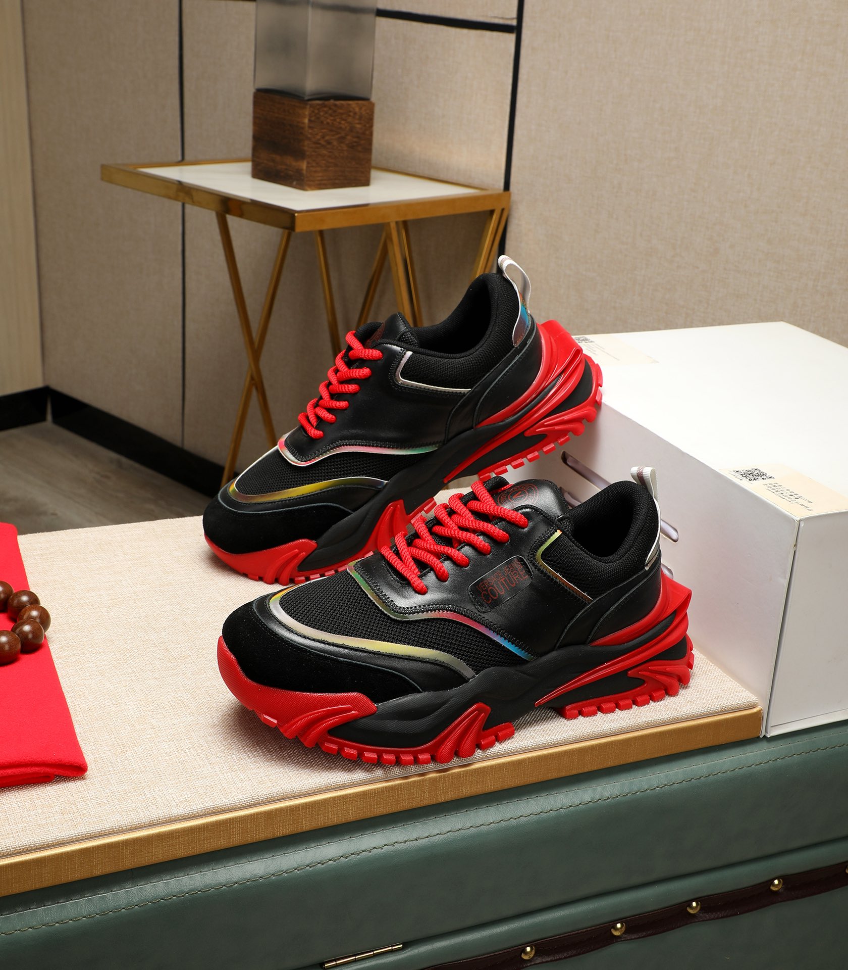 Versace Couture Chunky Sneakers Black/Red