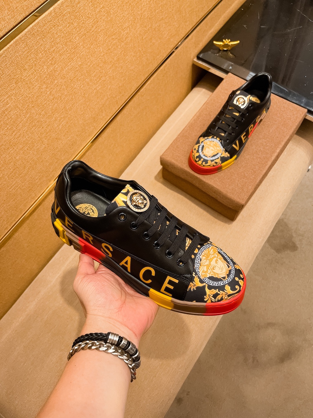 Versace Medusa Leather Sneakers Multi