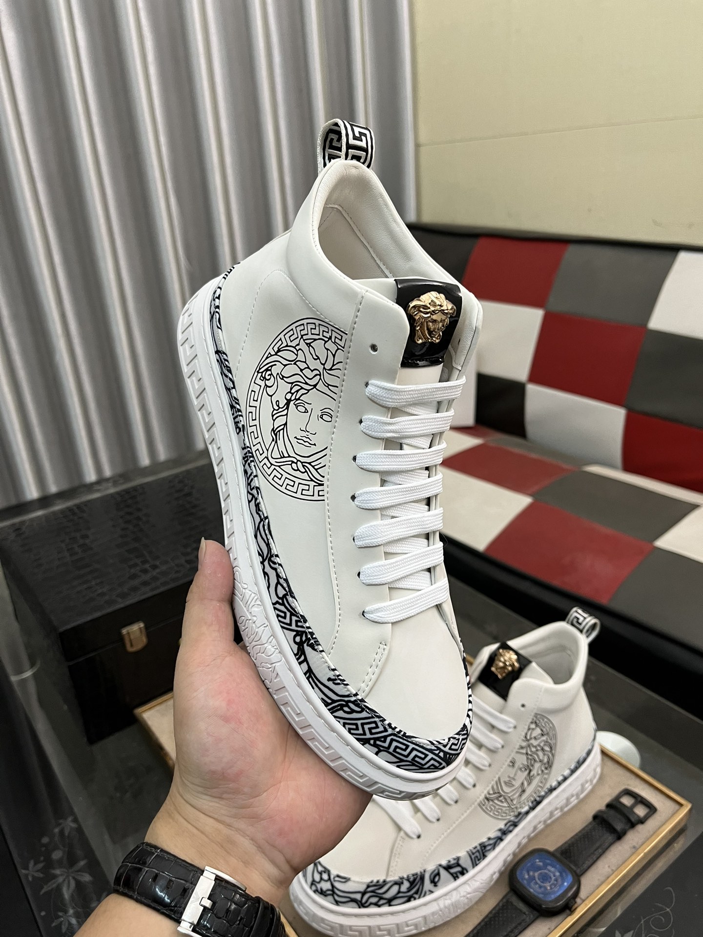 Versace Medusa High-Top Sneakers White