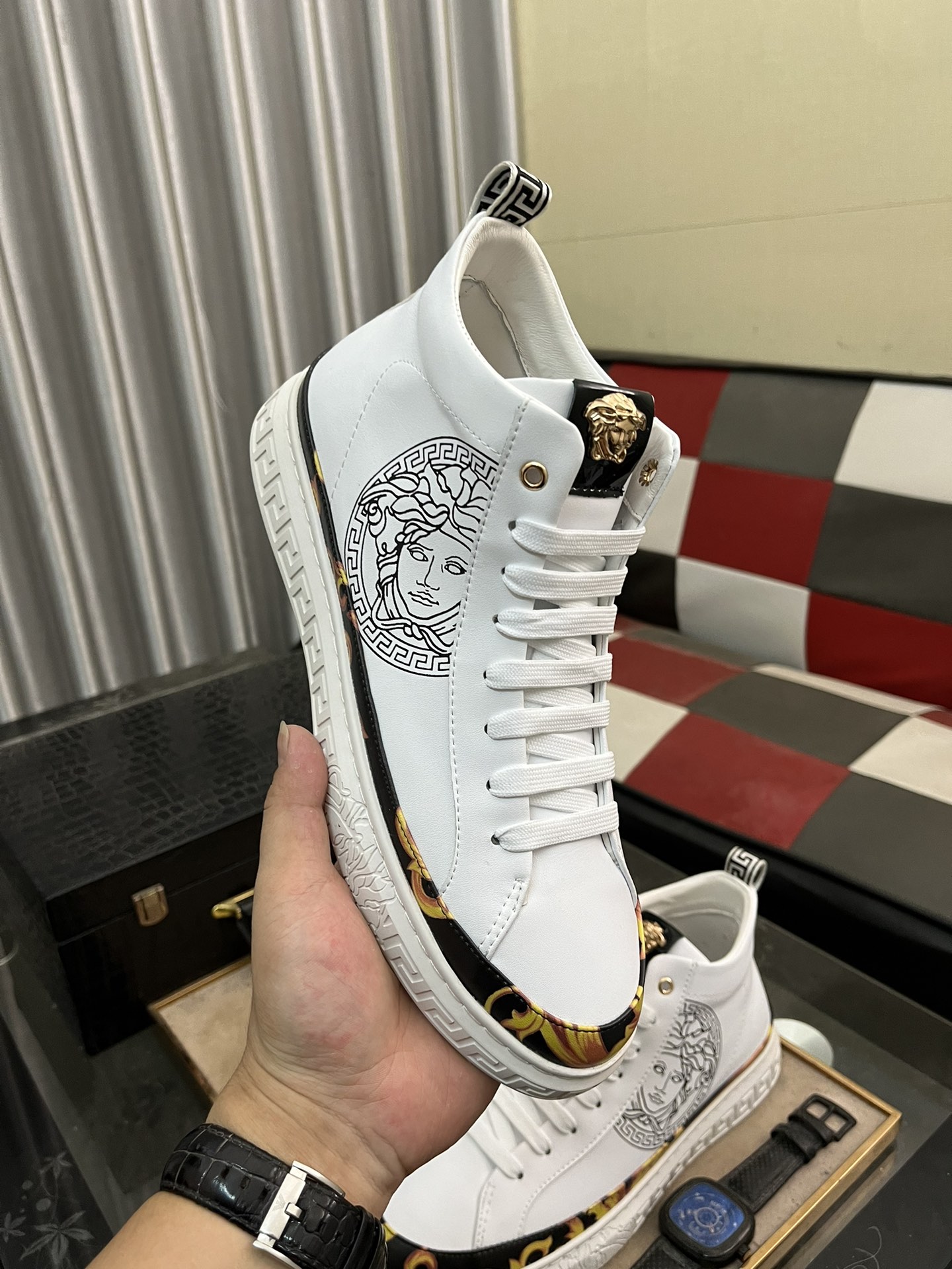 Versace Medusa High-Top Sneakers White