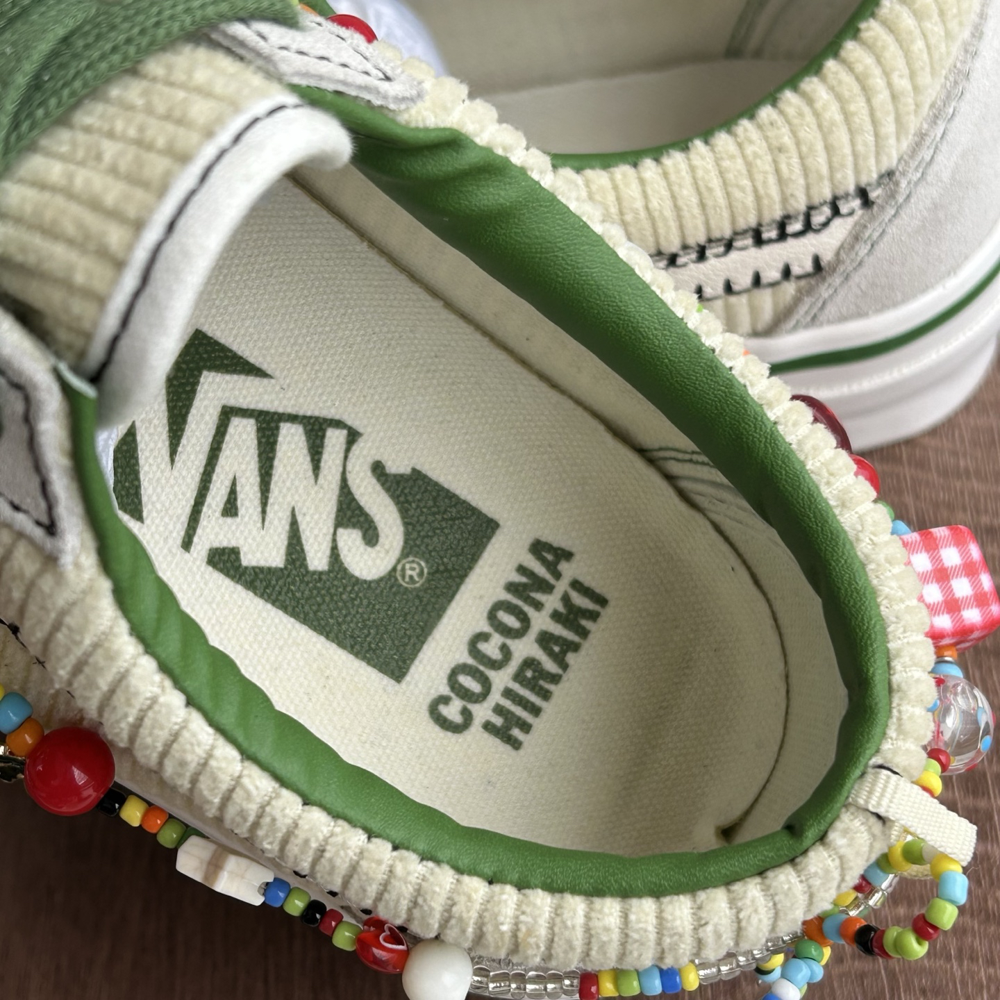 Vans Premium Old Skool Corduroy Beaded Low-Top Sneakers Green