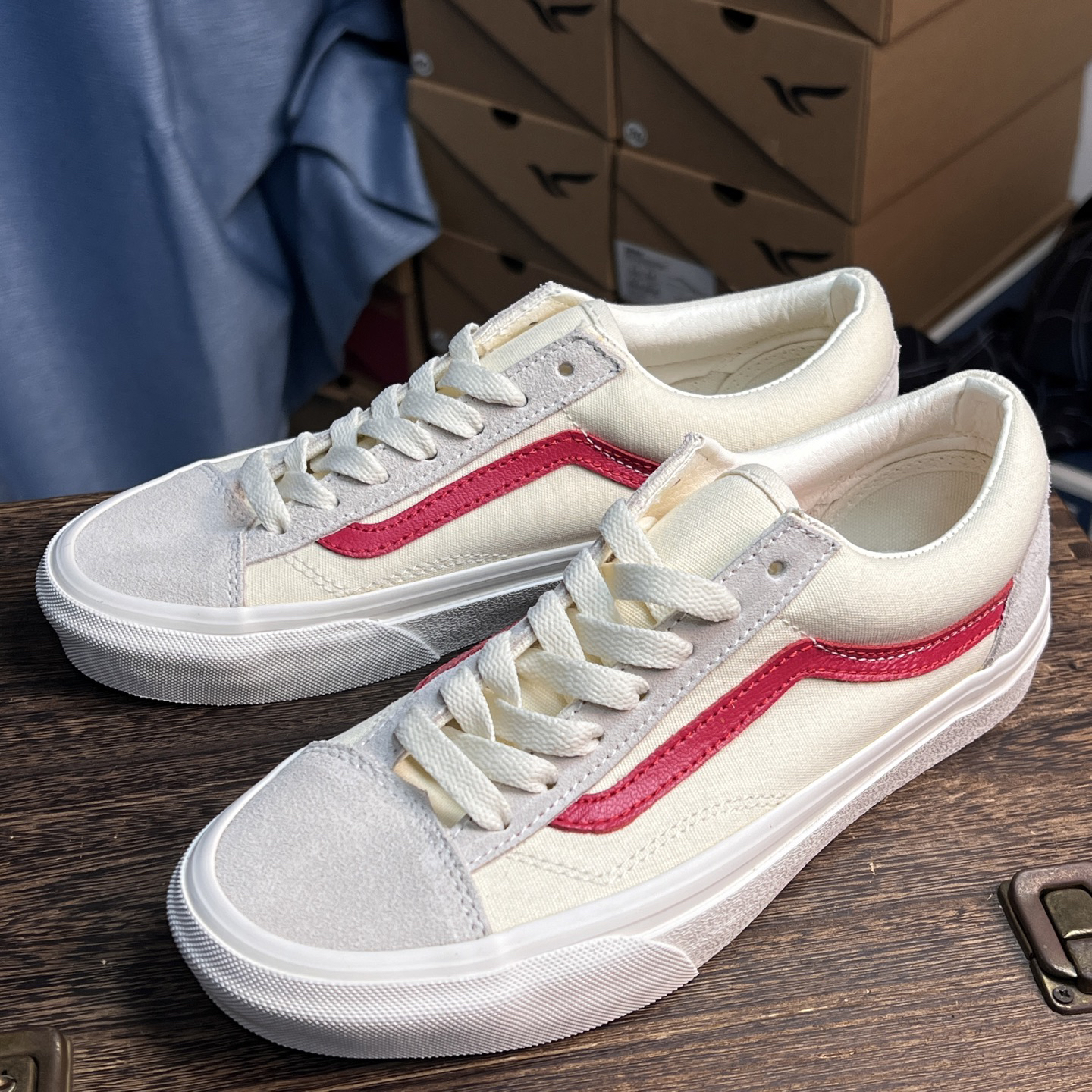 Vans Old Skool 36 Classic Skate Shoes Red/Off-White