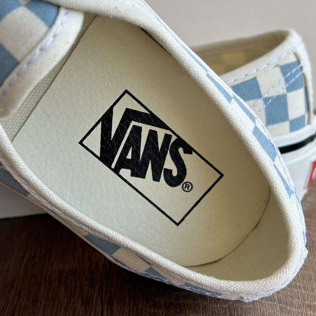 Vans Authentic 44 DX Checkerboard Skate Shoes Blue