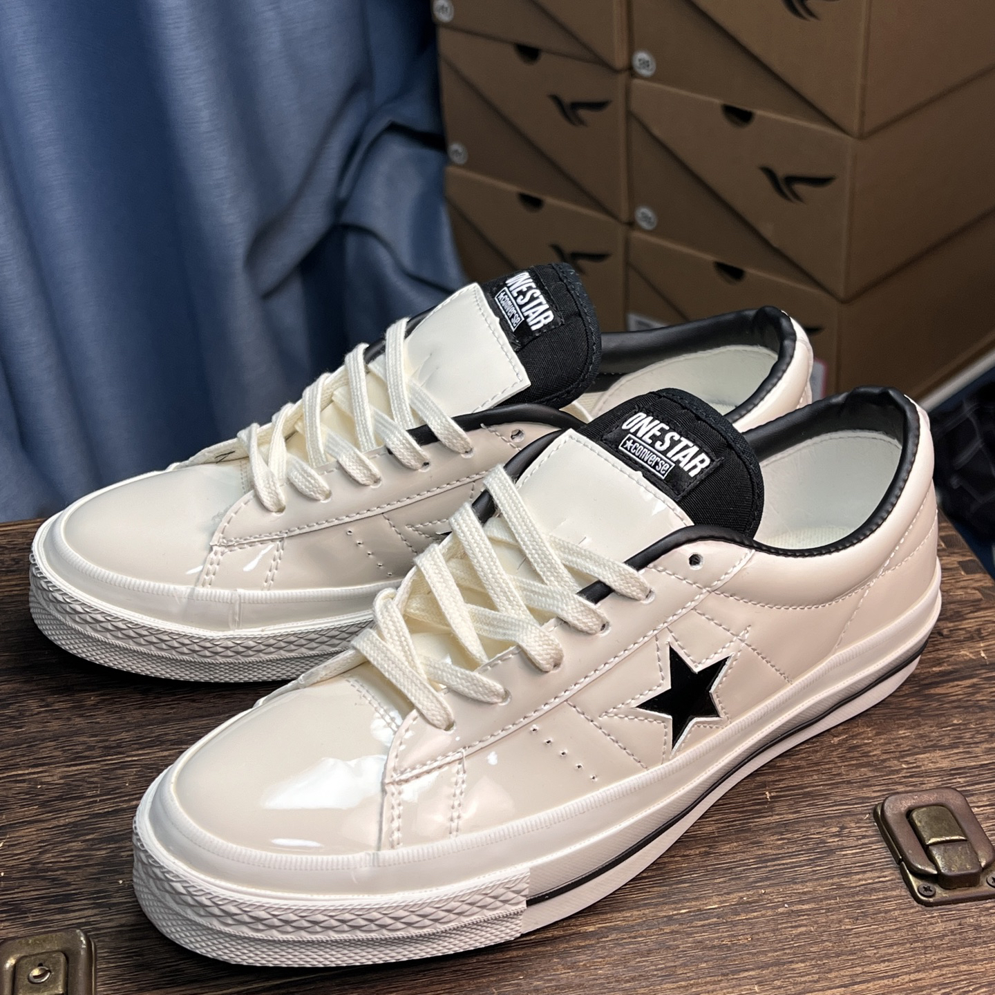 Converse One Star Patent Low-Top Sneakers Black/White