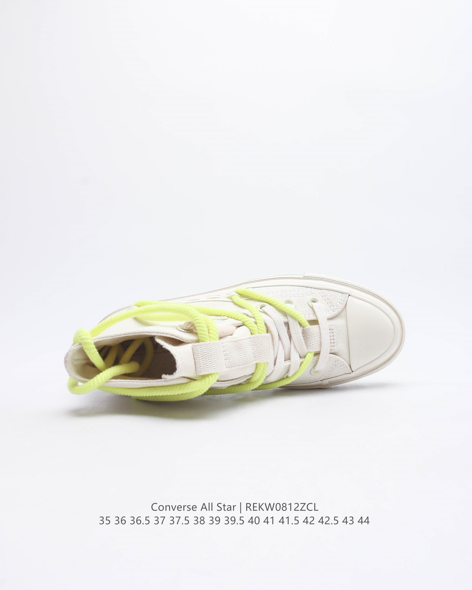 Converse All Star Deconstructed High-Top Canvas Sneakers White/Neon Yellow
