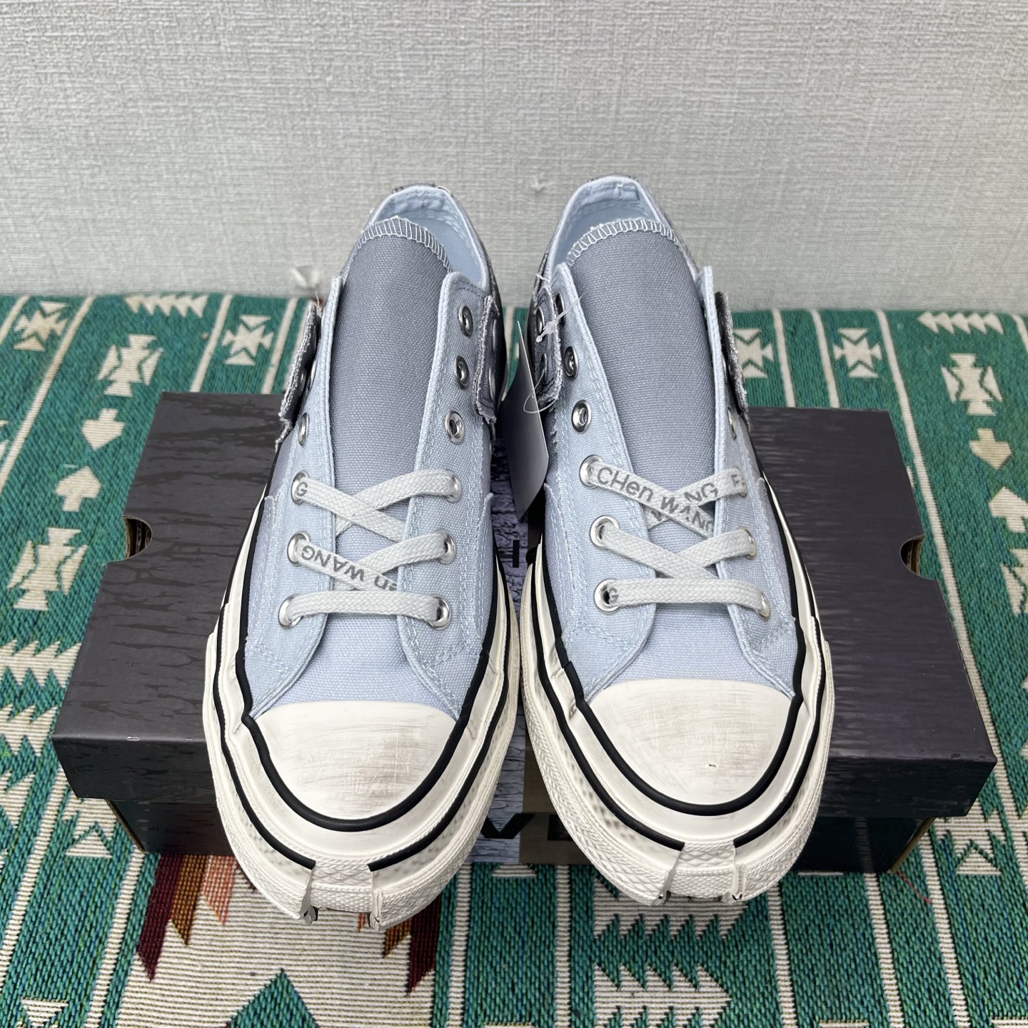 Converse x Feng Chen Wang Deconstructed Canvas Sneakers Gradient Gray Blue