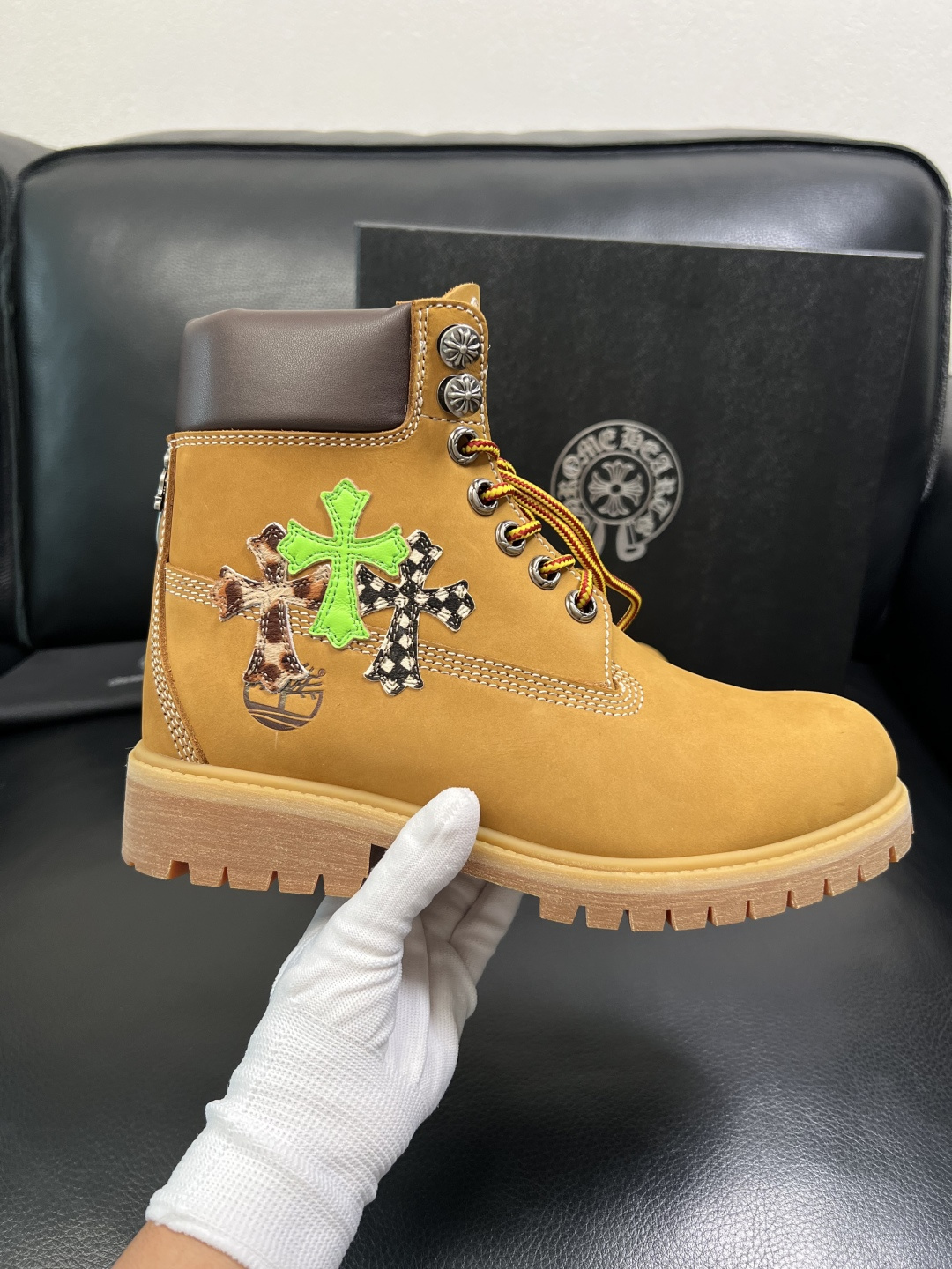 Chrome Heart x Timberland Lace-Up Boots Wheat
