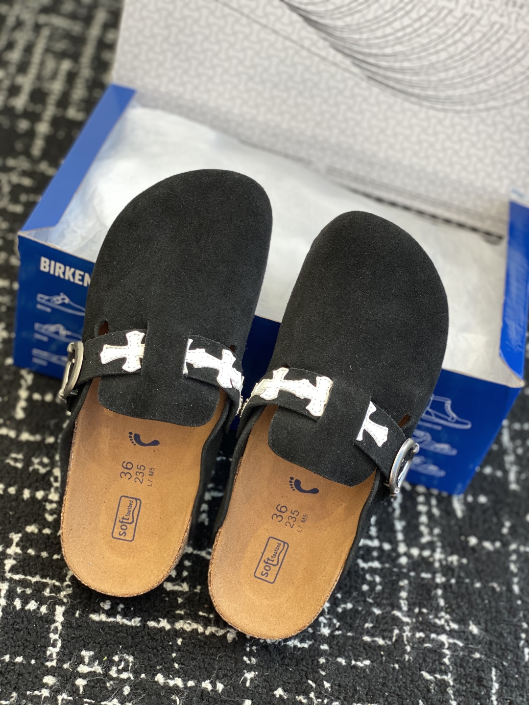 Birkenstock Chrome Hearts Clog Slides Black