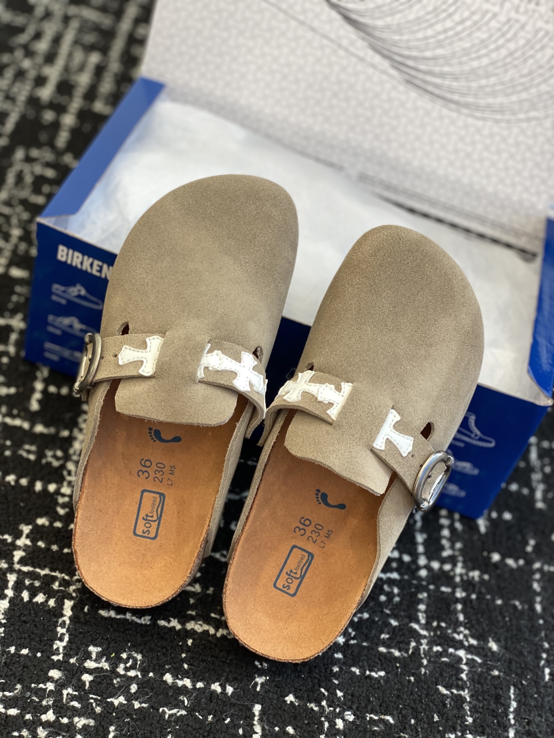 Birkenstock Suede Clog Mule Taupe