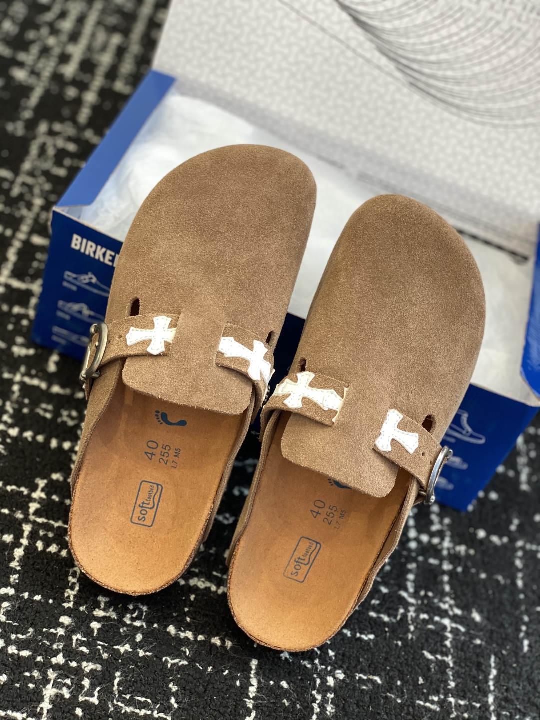 Birkenstock Suede Clog Mule Brown