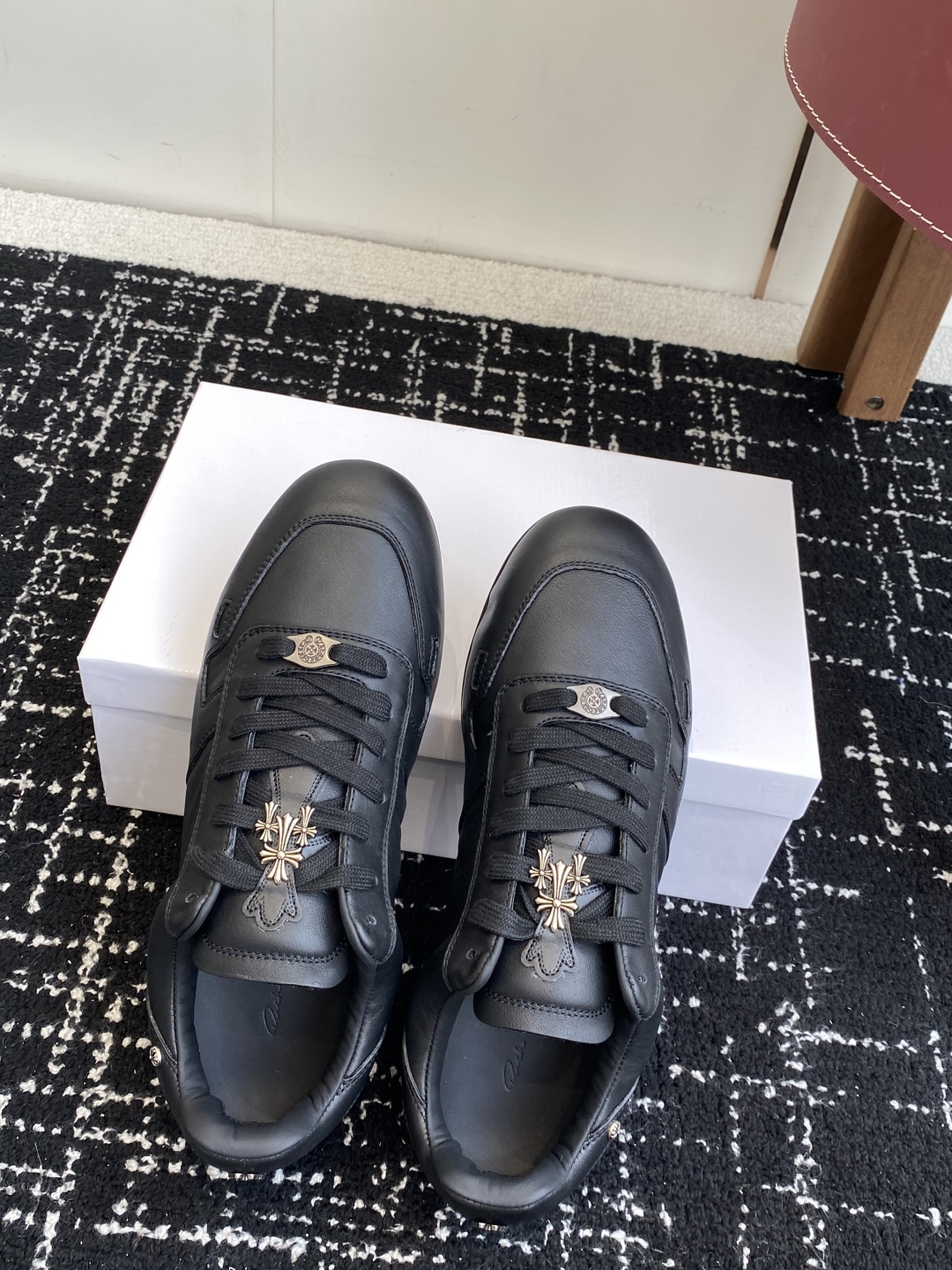 Rick Owens Leather Trainer Sneakers Black