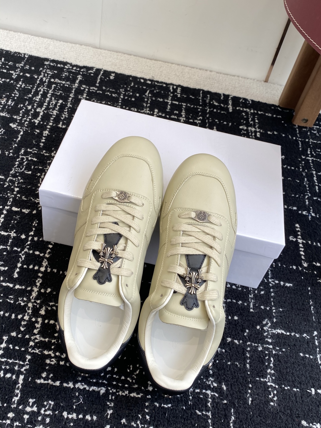 Rick Owens Retro Trainer Sneakers Cream
