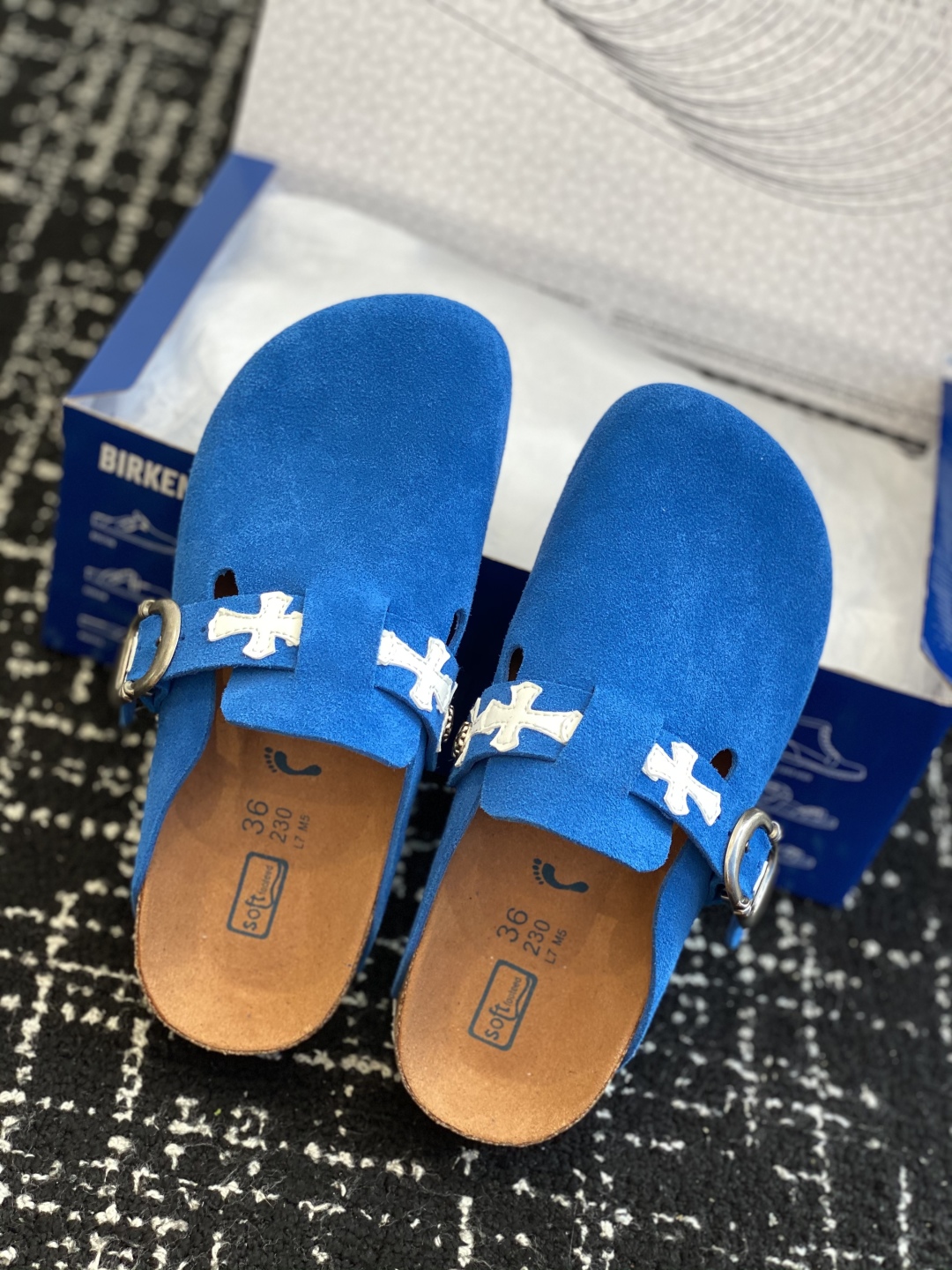 Birkenstock Suede Clogs Blue