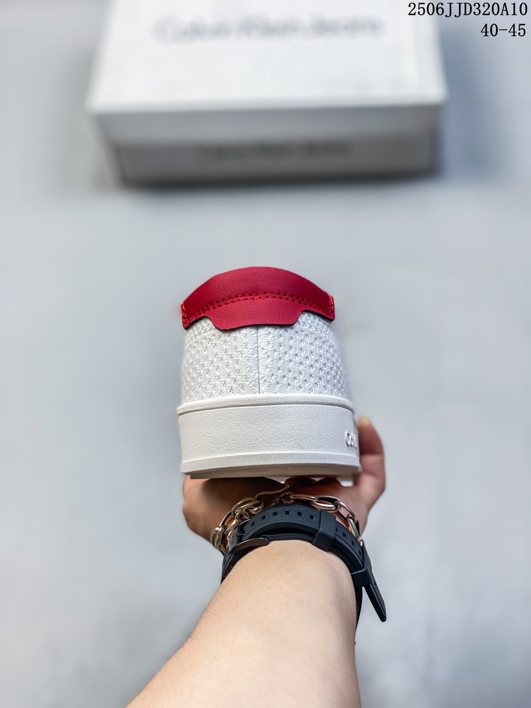 Calvin Klein Mesh Low-Top Sneakers White/Red