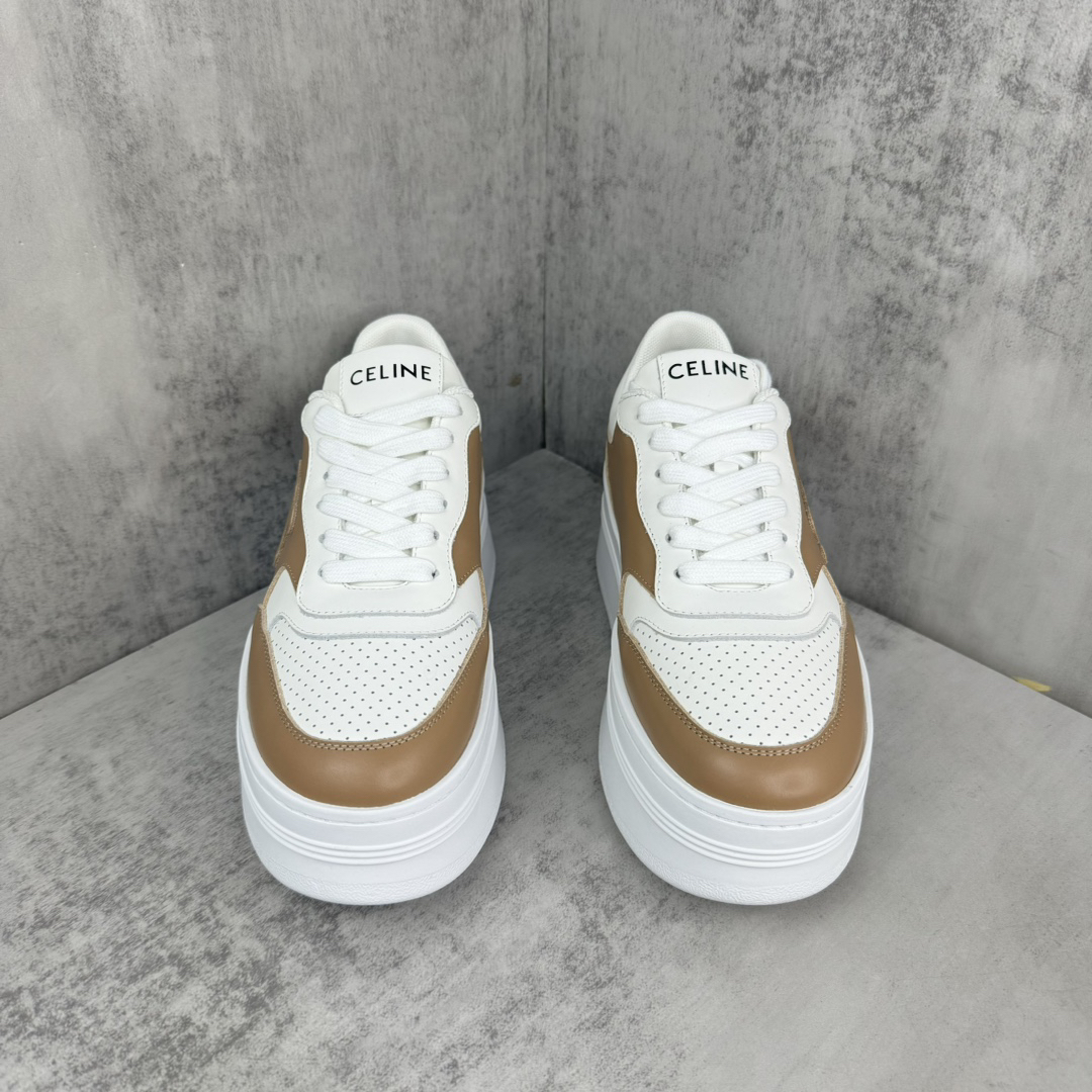 Celine Platform Sneakers White/Tan
