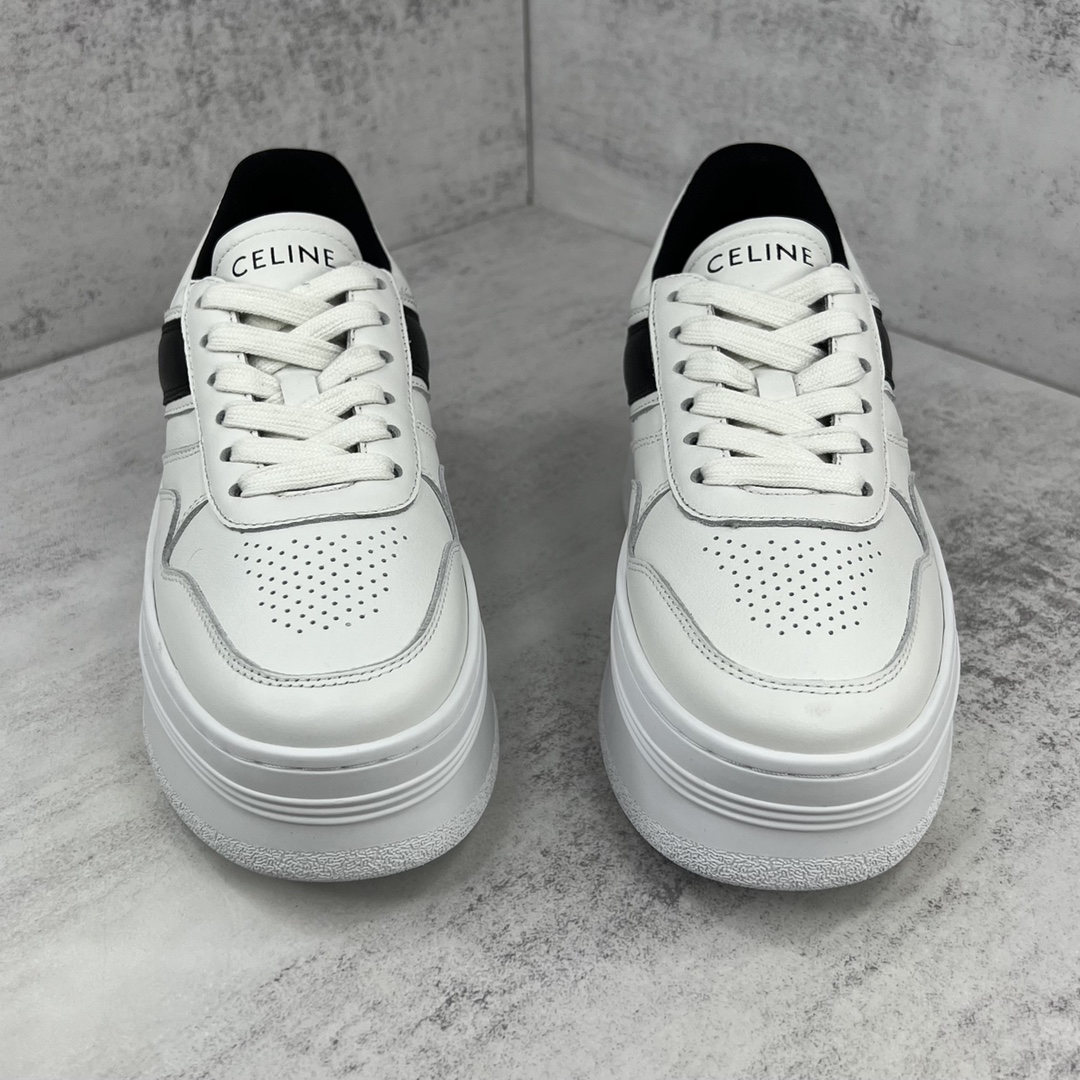 Celine Triomphe Platform Sneakers White/Black