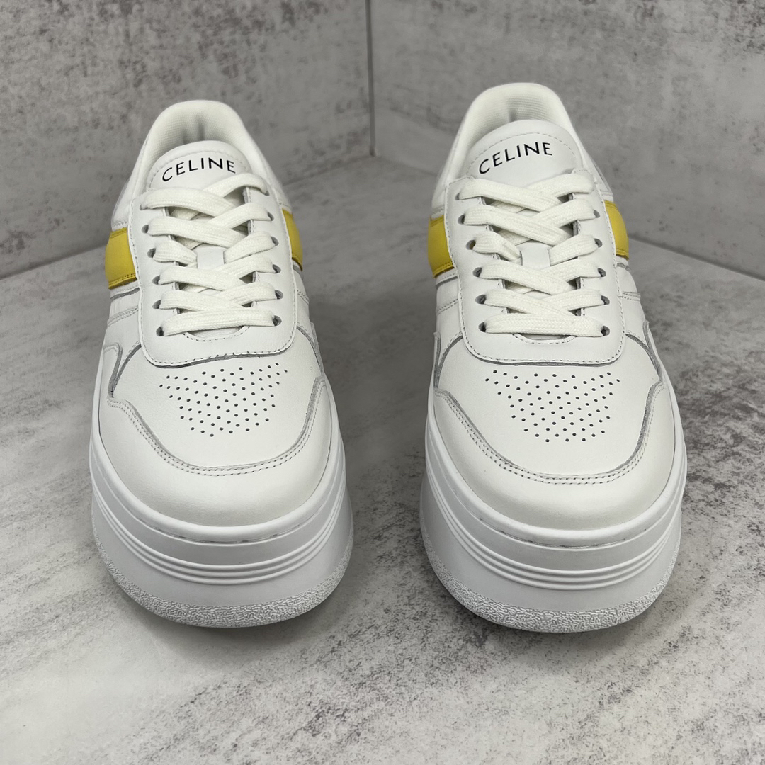 Celine Platform Sneakers White Yellow