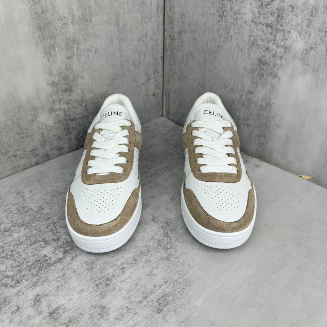 Celine Trainer Skate Sneakers White/Tan