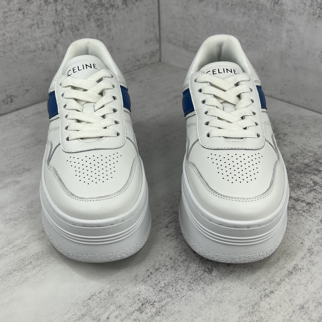 Celine Triomphe Platform Sneakers White/Blue