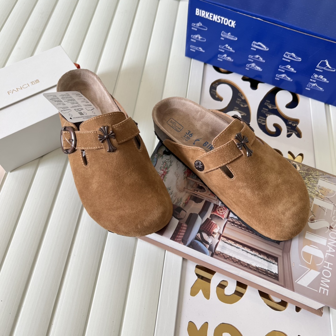 Birkenstock Suede Clogs Brown