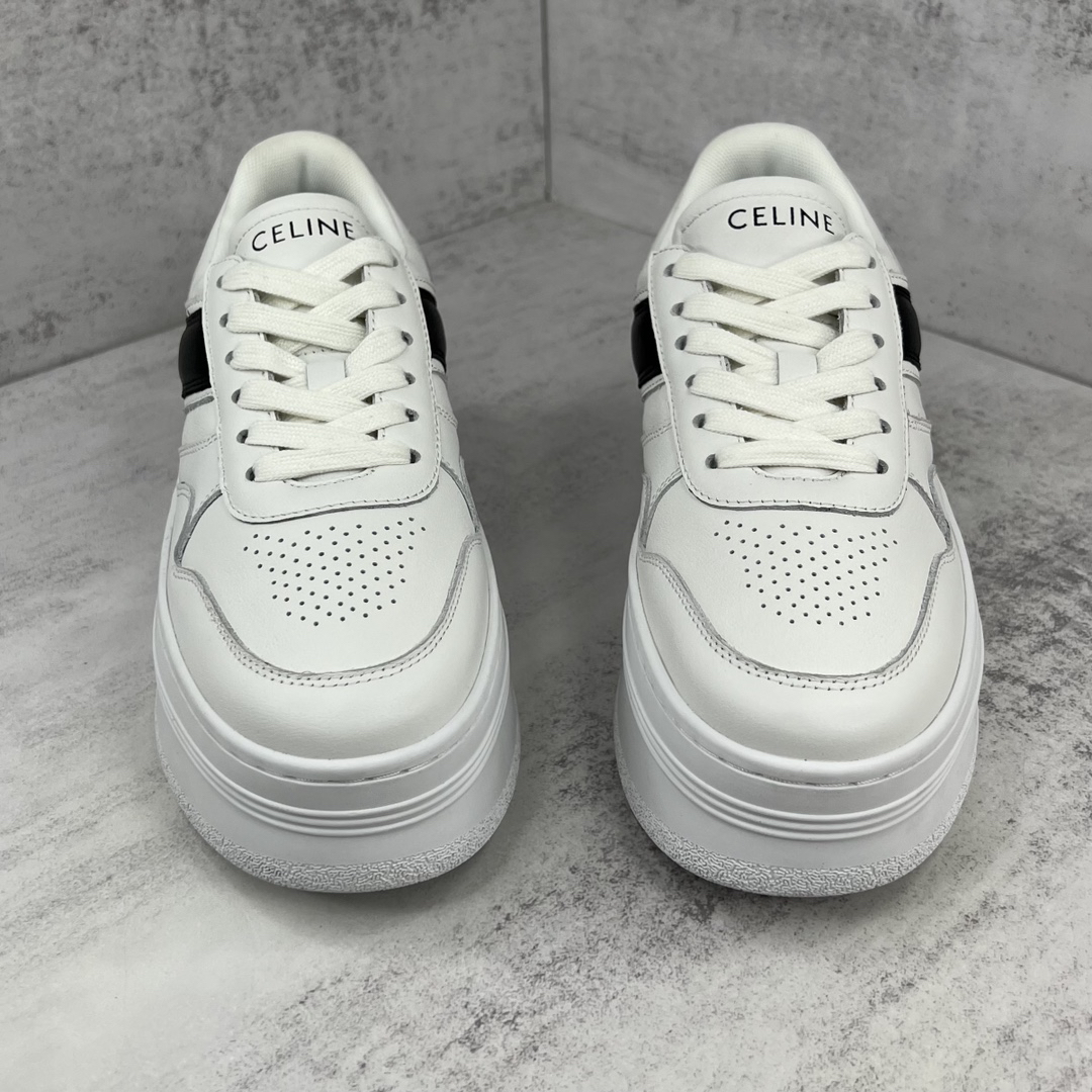 Celine Triomphe Platform Sneakers White/Black