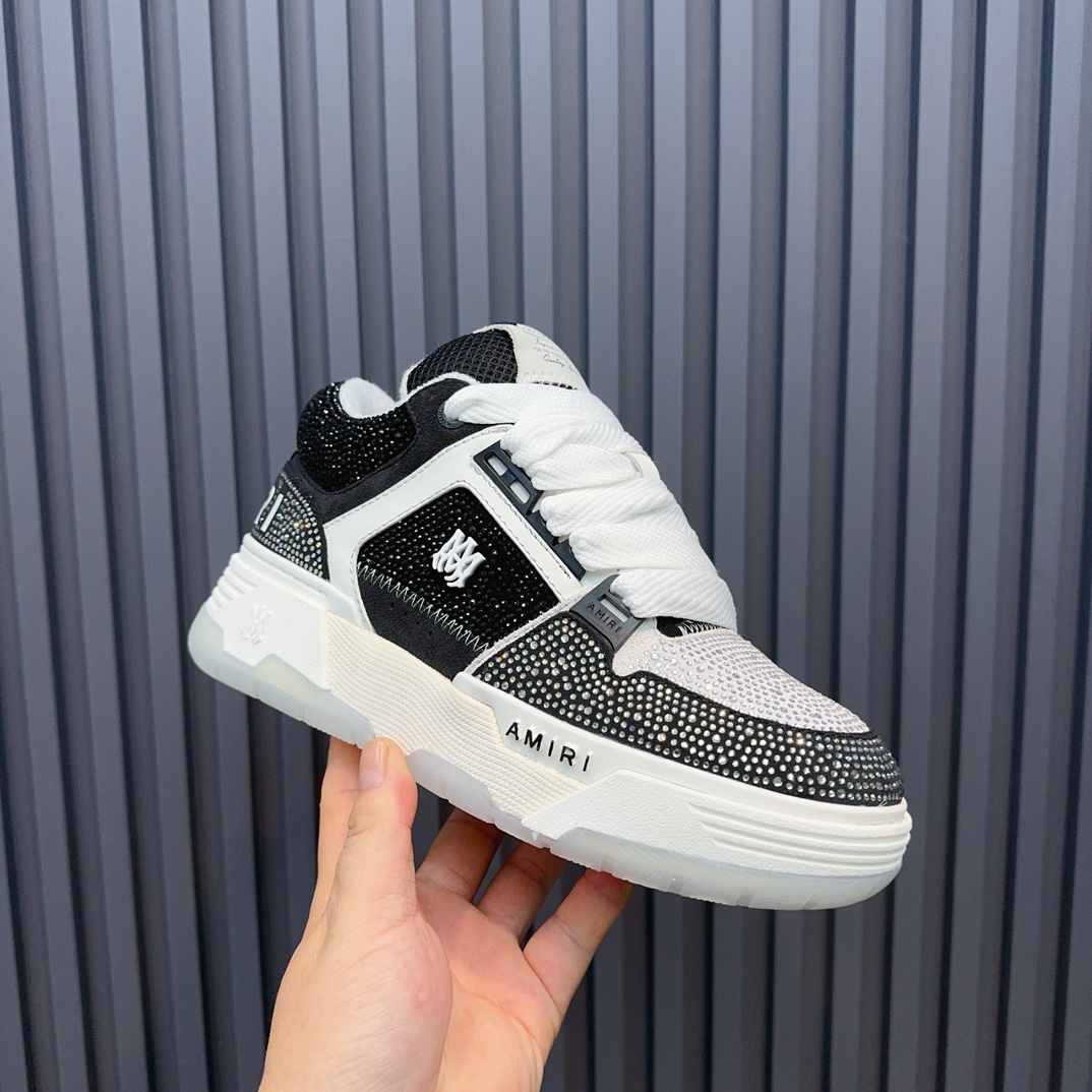 AMIRI Crystal Low-Top Sneakers Black/White