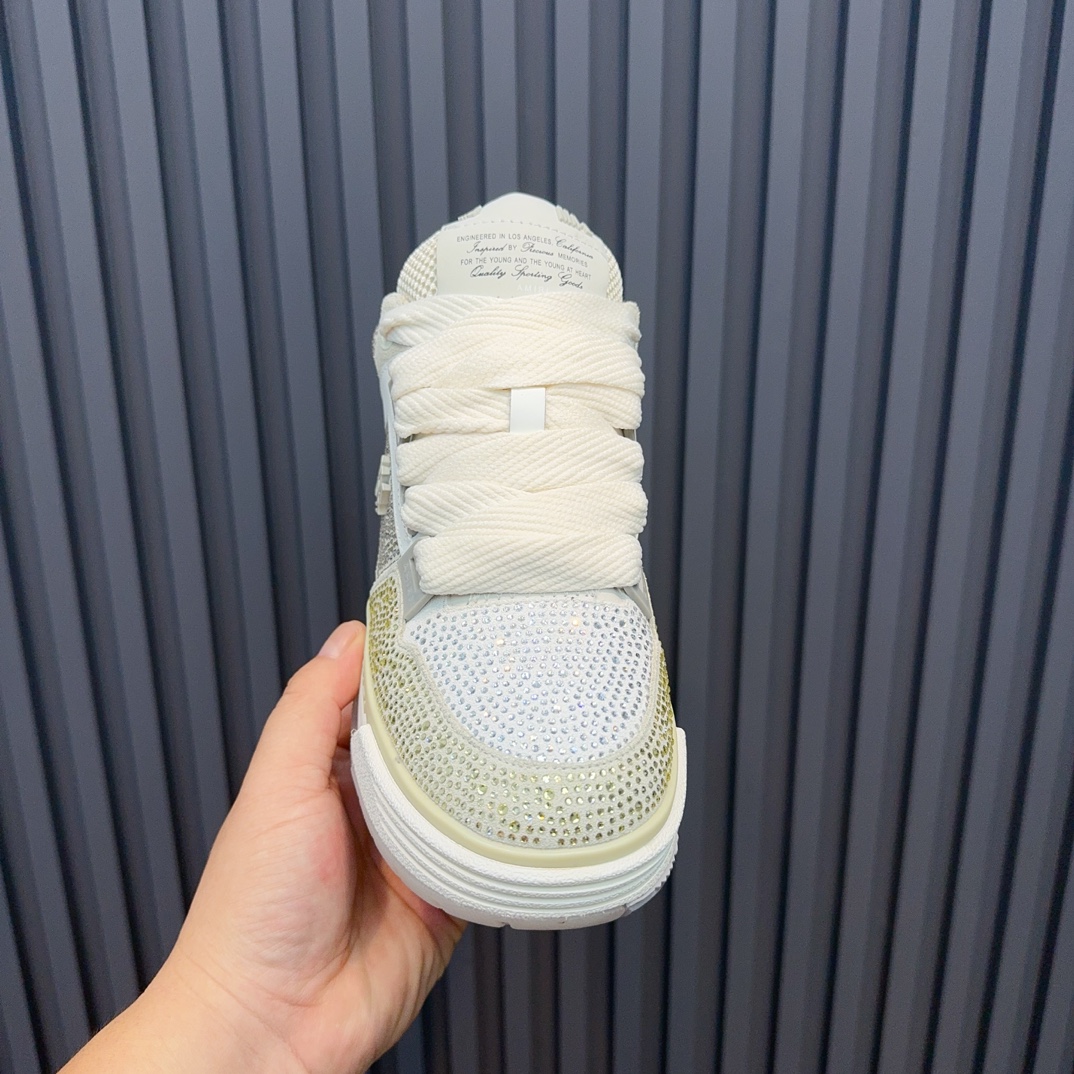 Amiri Crystal Low Sneakers White