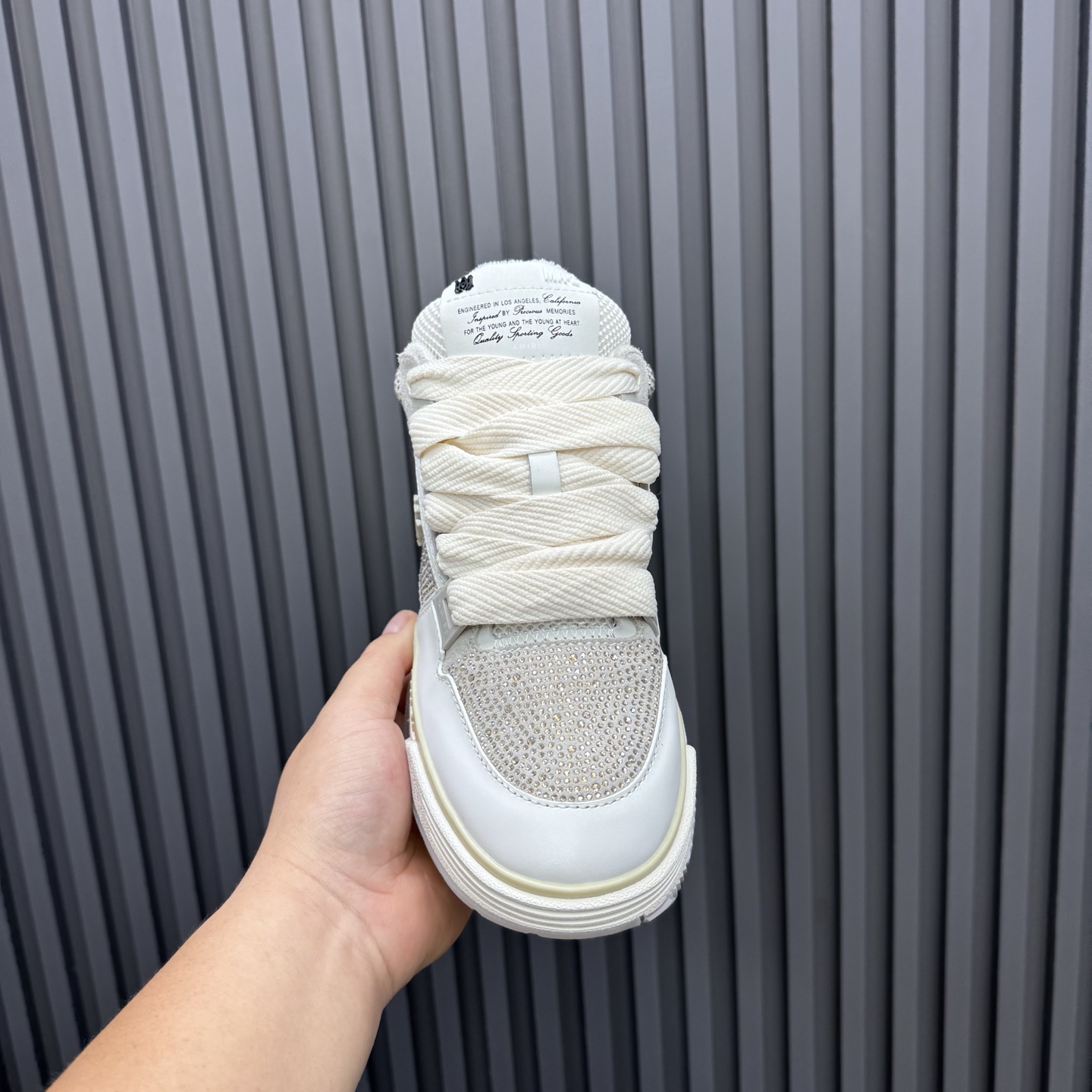 Amiri Crystal Low-Top Sneakers White