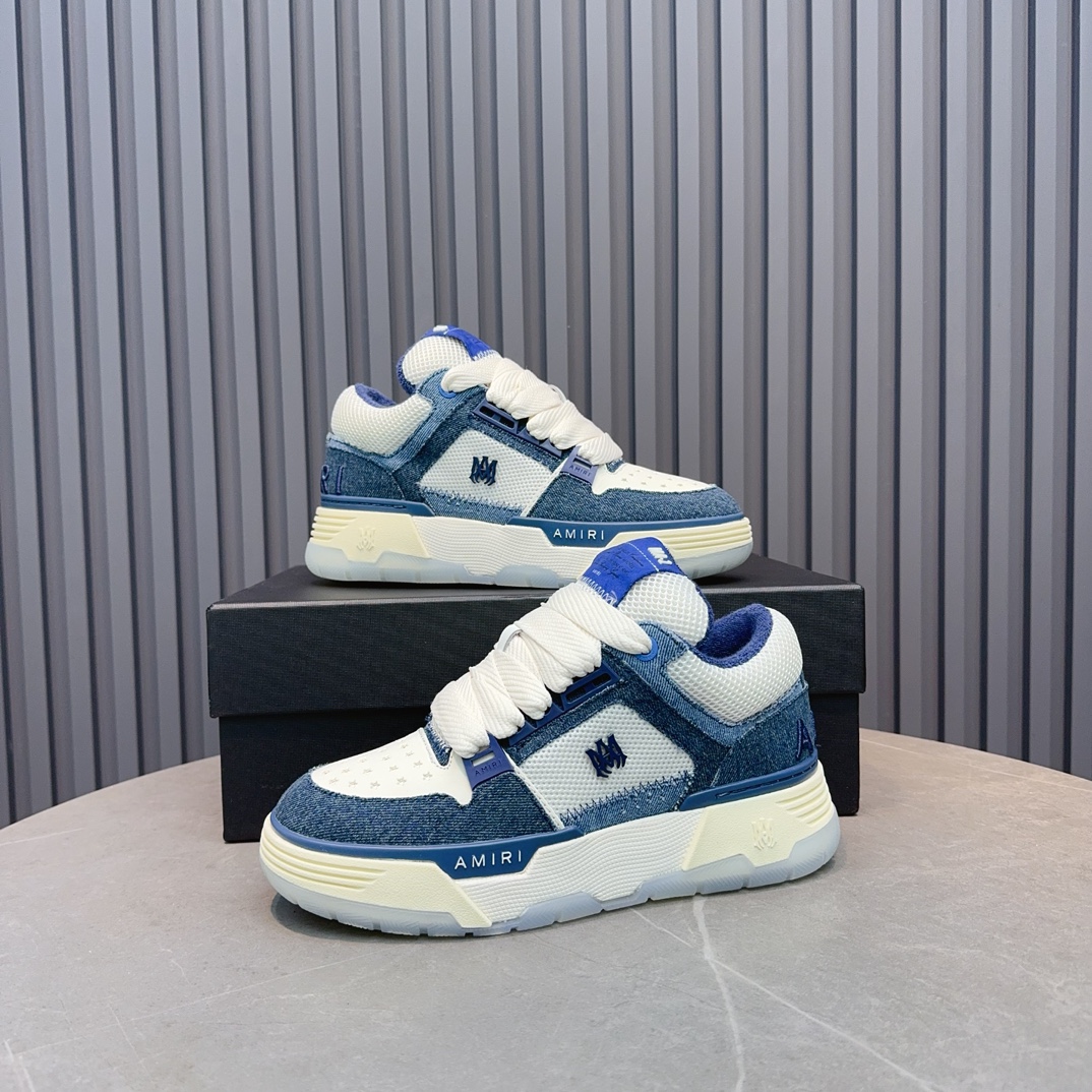 AMIRI Denim Low-Top Sneakers Blue/White