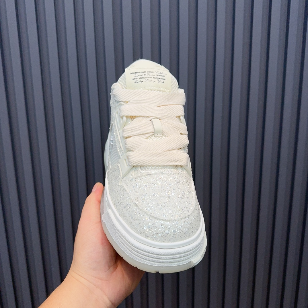 AMIRI Glitter Low Sneakers White
