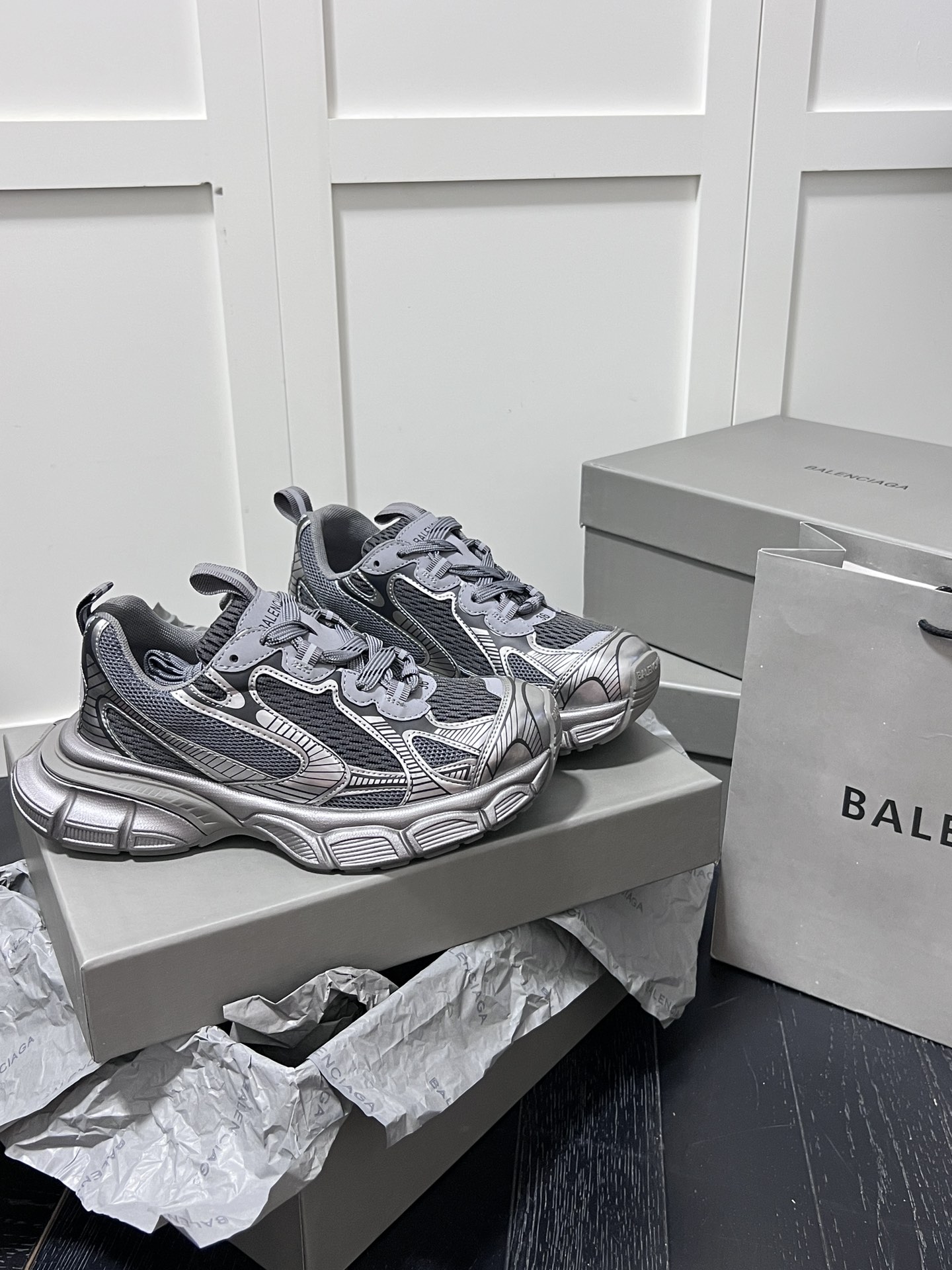 Balenciaga Chunky Dad Sneakers Silver