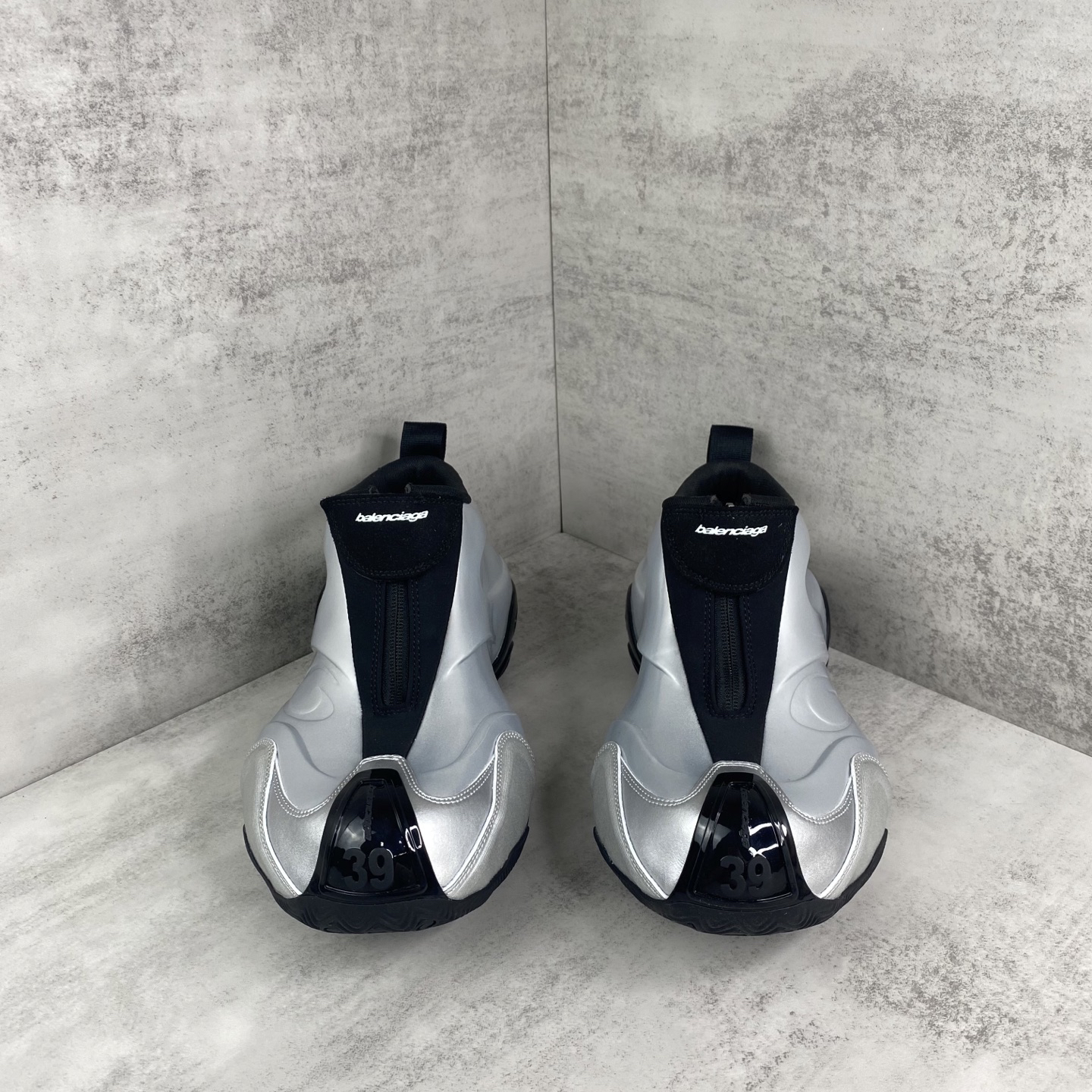 Balenciaga Zip Basketball Shoes Silver