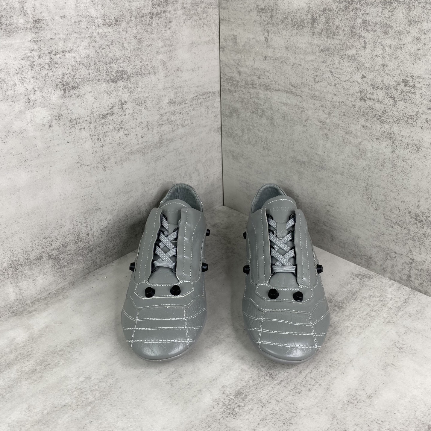 Balenciaga Punk Lace-Up Loafers Grey