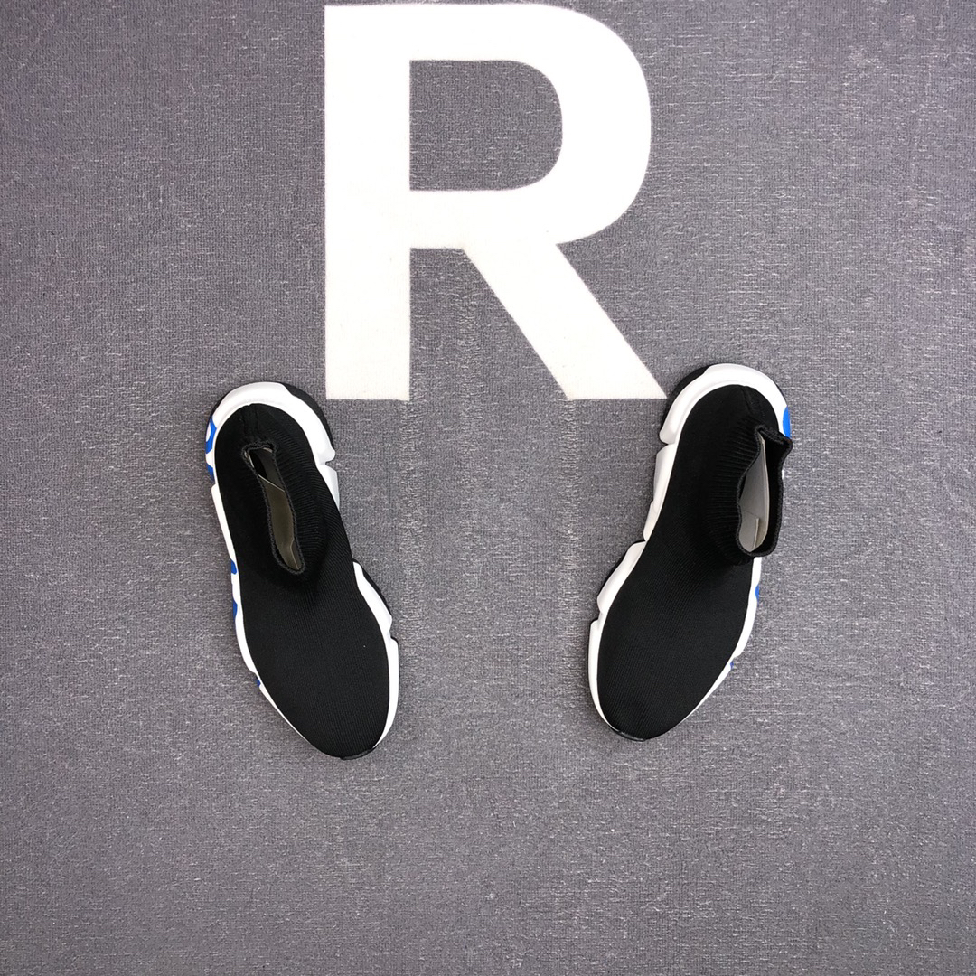 Balenciaga Speed Trainer Sock Sneaker Black/White/Blue