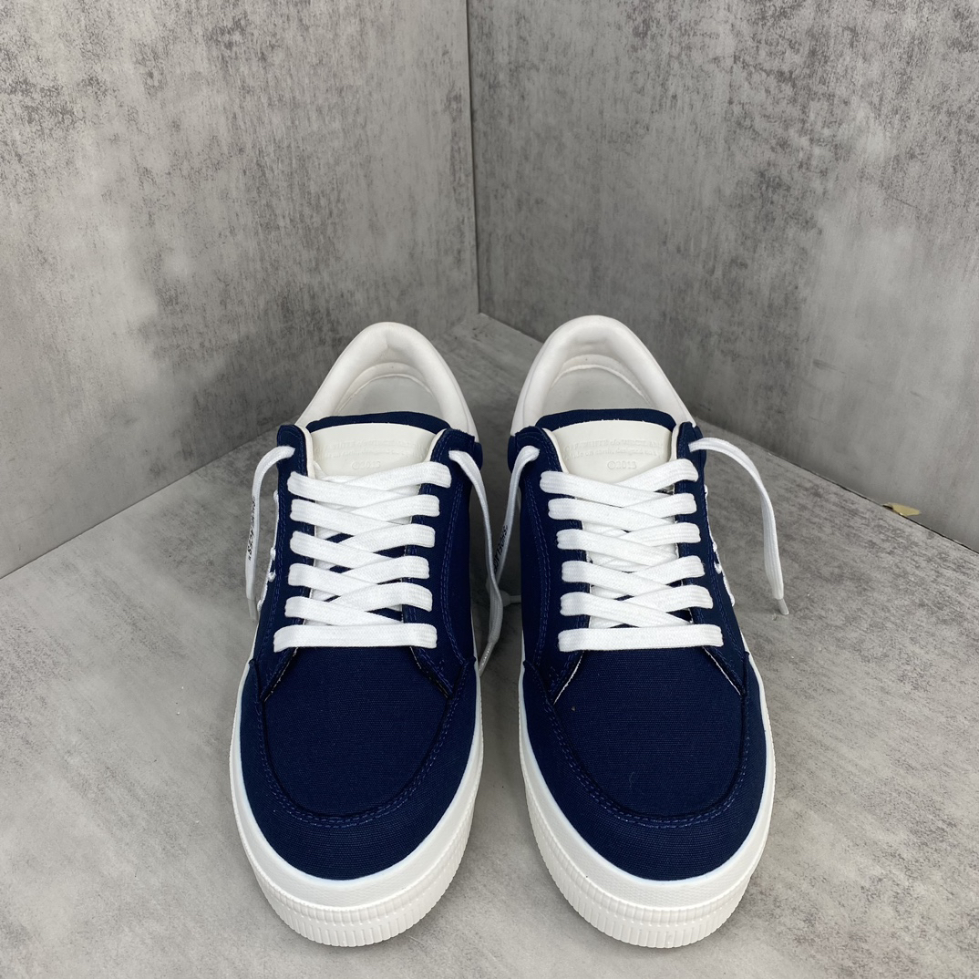 Off-White Low Vulcanized Canvas Sneakers Navy