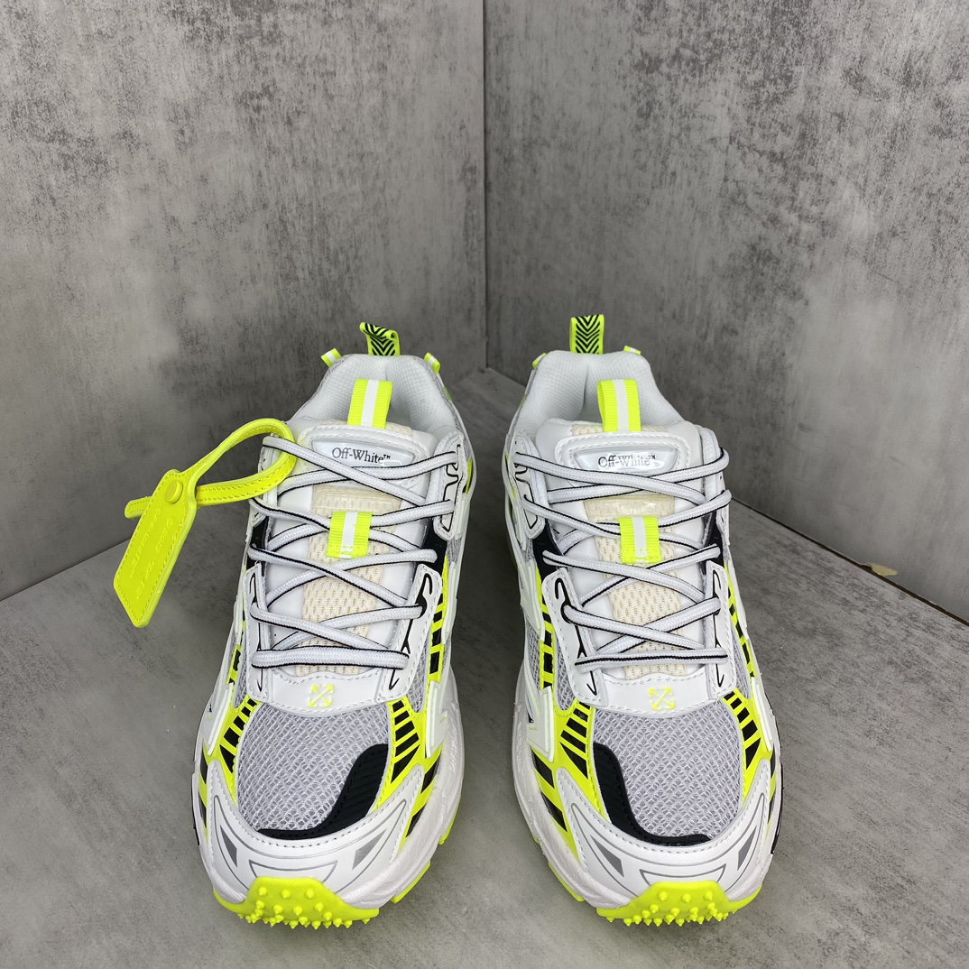 Off-White OOO Runner Sneakers Neon Yellow
