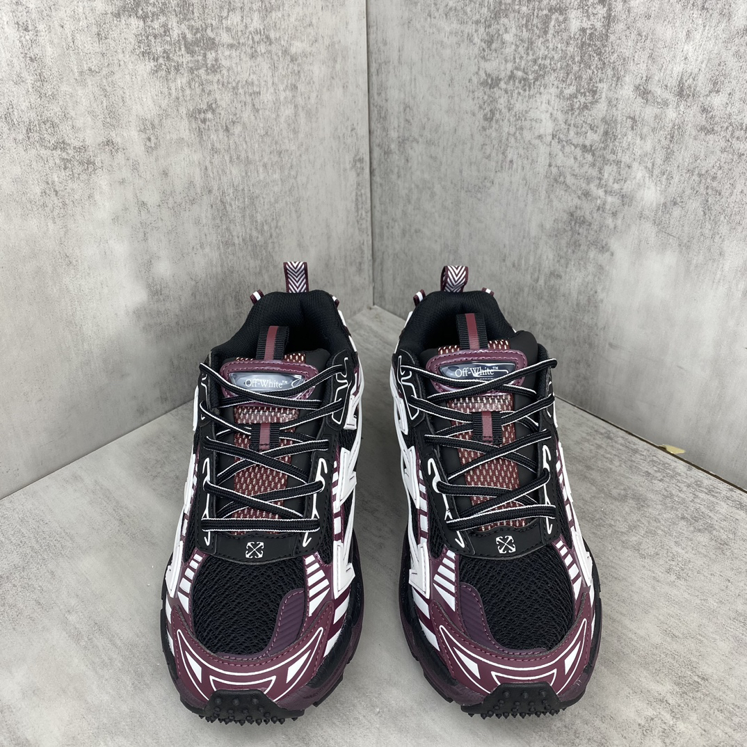 Off-White CO-V Runner Sneakers Burgundy