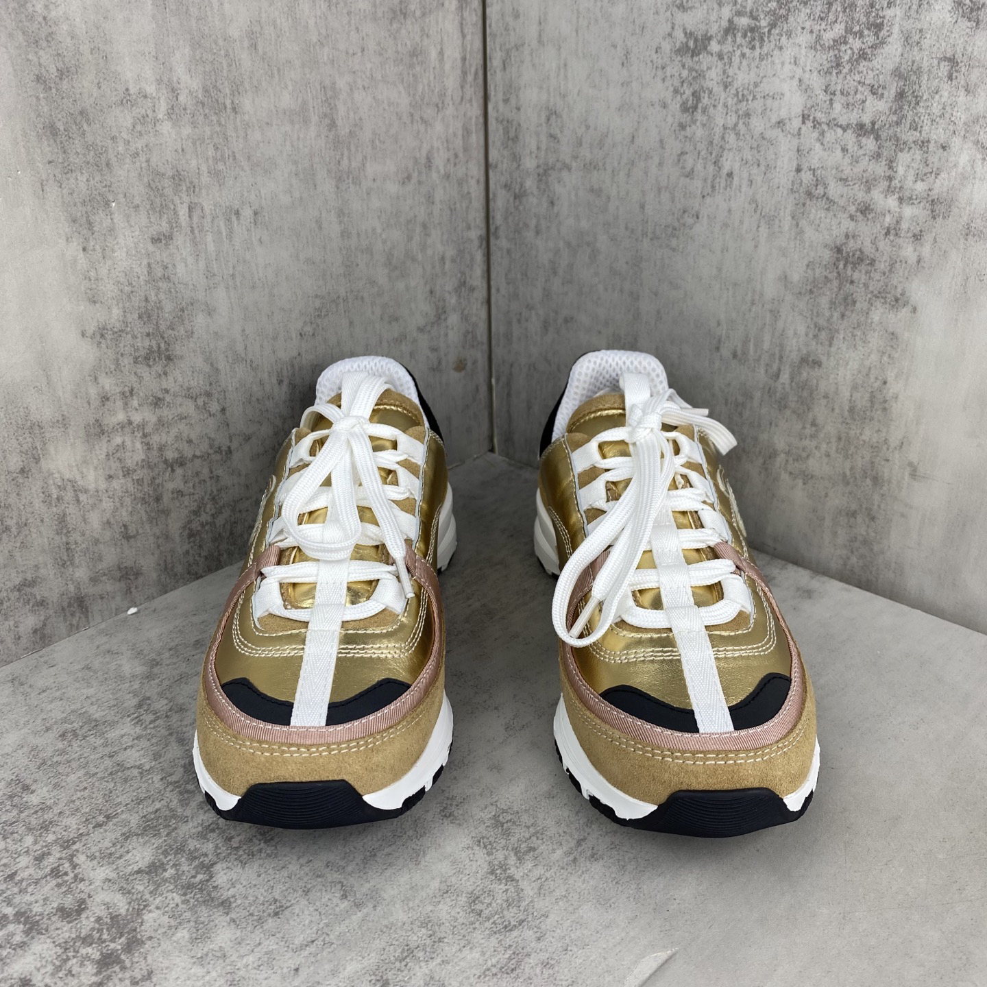 Chanel CC Runner Sneakers Gold