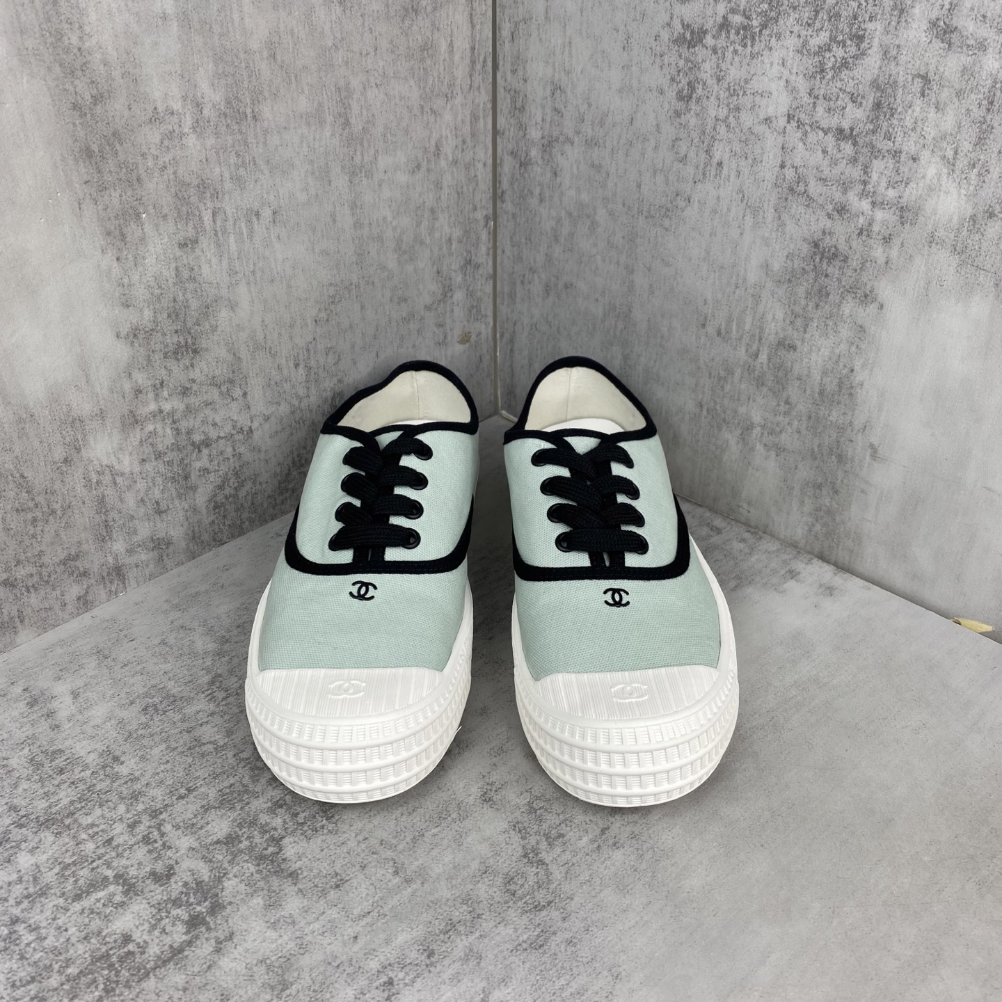 Chanel Vintage Canvas Sneaker Mint Green